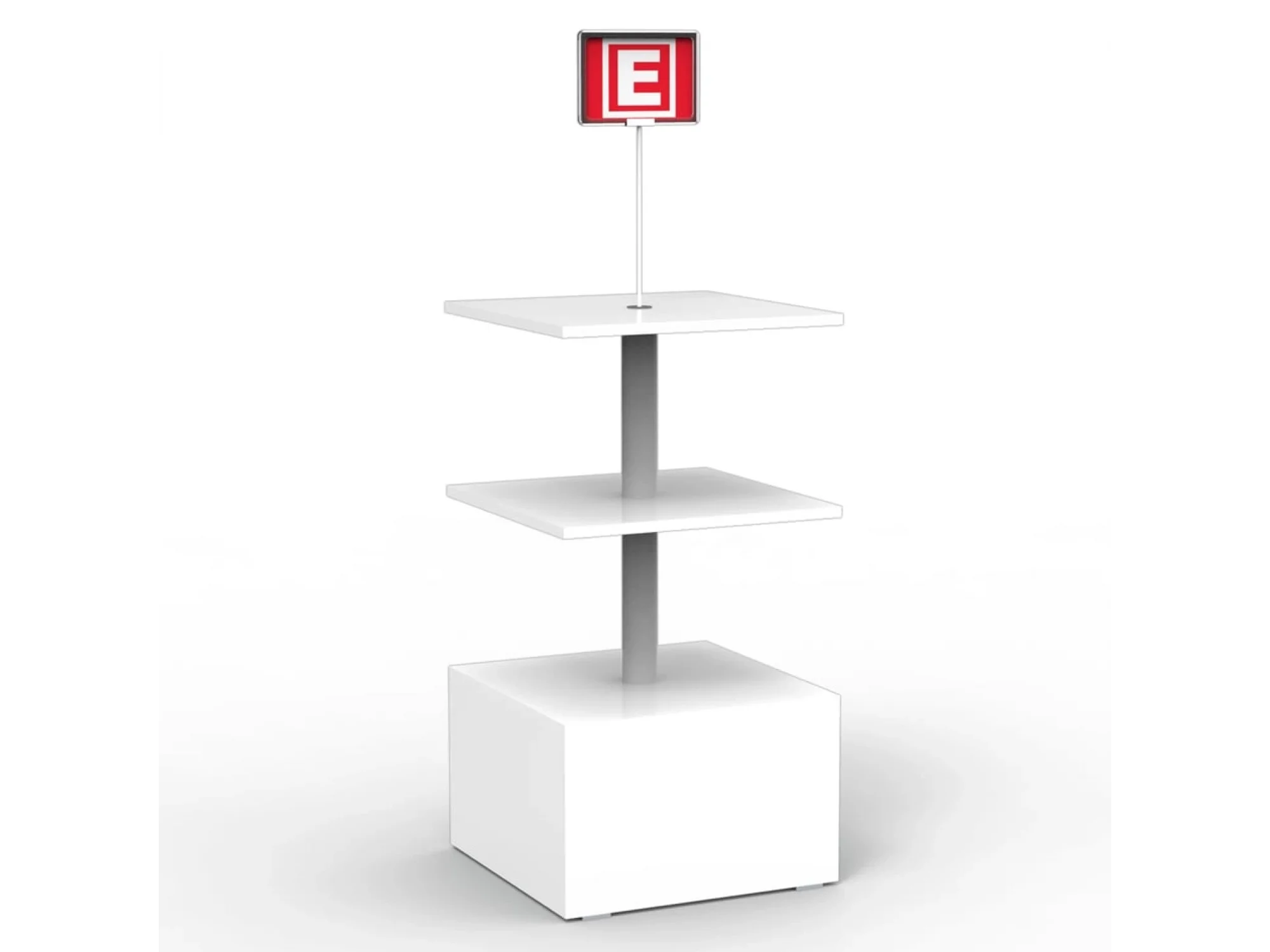 Eczane Orta Alan Standı Beyaz 3 Raflı 50x50 Ahşap