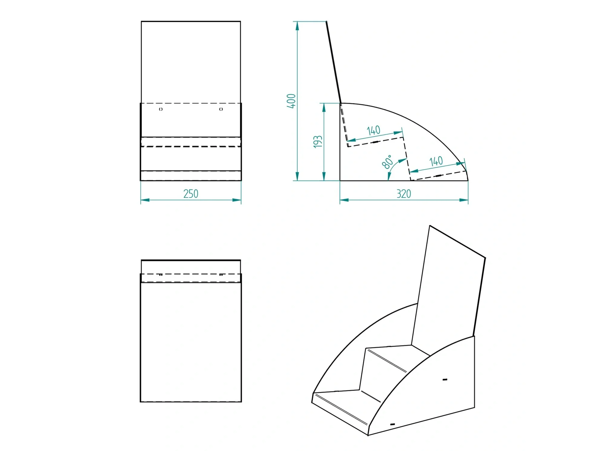 Eczane Tezgah Üstü Stand – 25 cm, Beyaz, 2 Katlı
