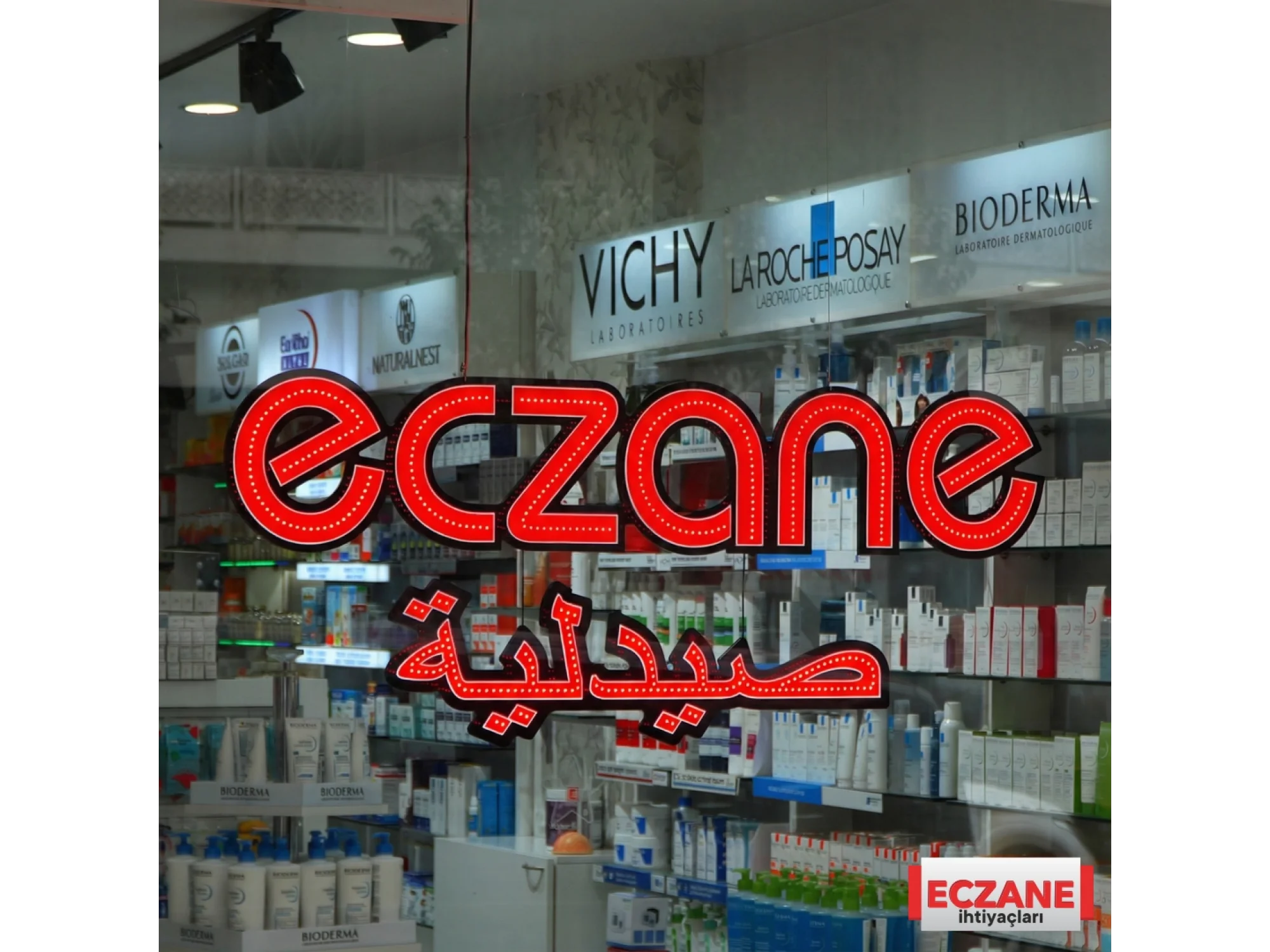 Eczane ve Arapça Eczane yazılı Led Tabela