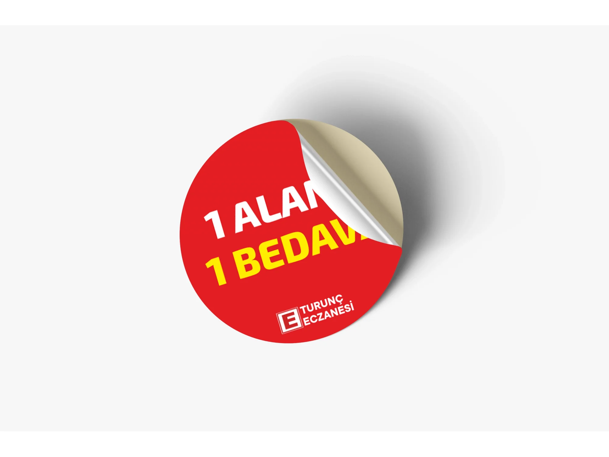 Eczanenize Özel 100 adet 4x4cm 1 Alana 1 Bedava Etiketi