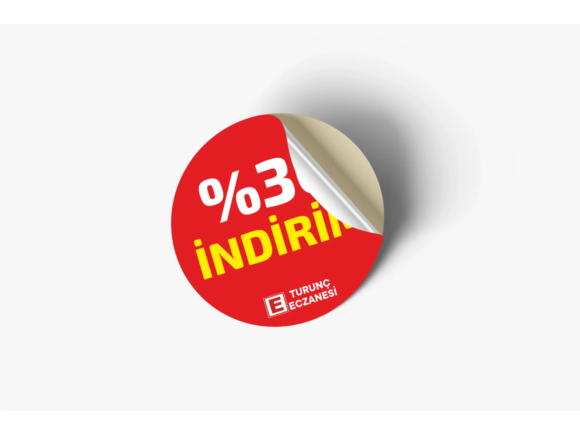 Eczanenize Özel 100 adet 4x4cm %30 İndirim Etiketi