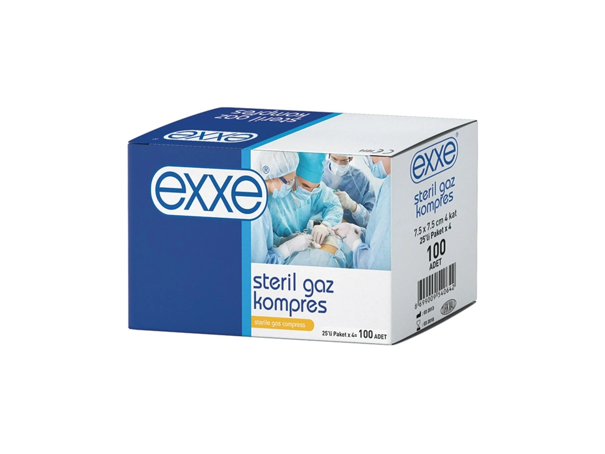 Exxe Gaz Kompres 7,5x7,5 cm 5x20 Paket - 100lü