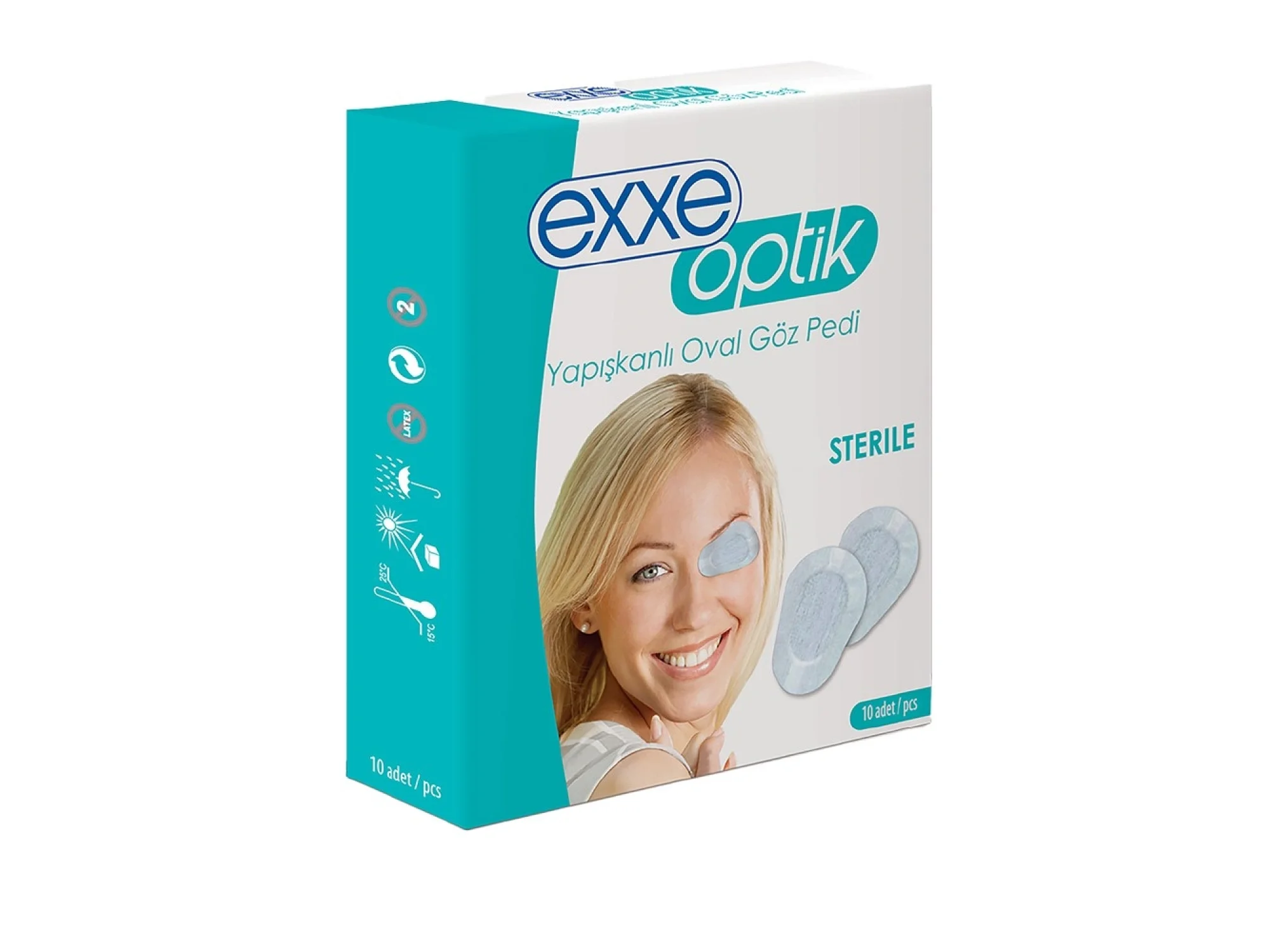 Exxe Optik Yapışkanlı Oval Göz Pedi Yetişkin 10lu