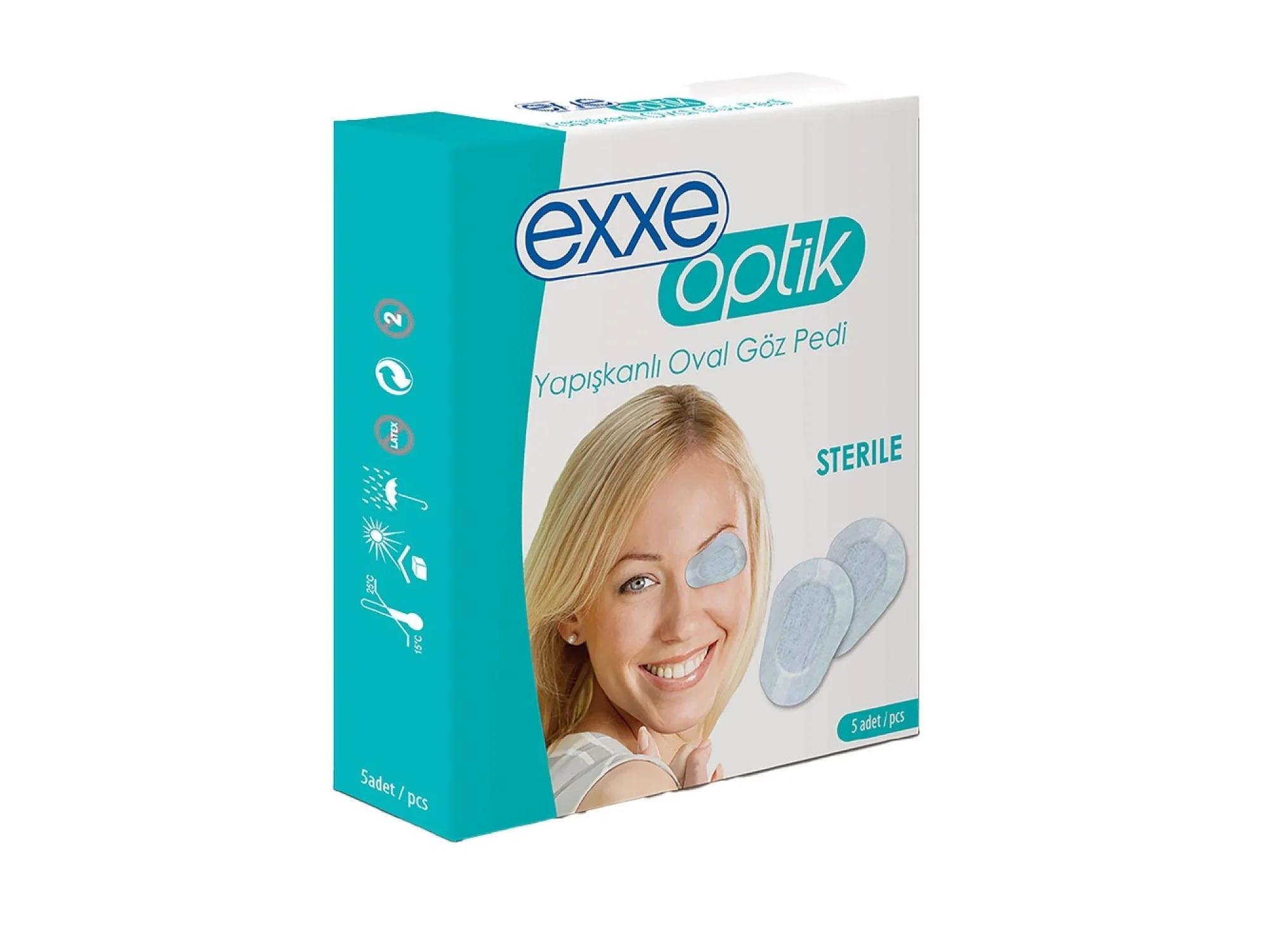 Exxe Optik Yapışkanlı Oval Göz Pedi Yetişkin 5li