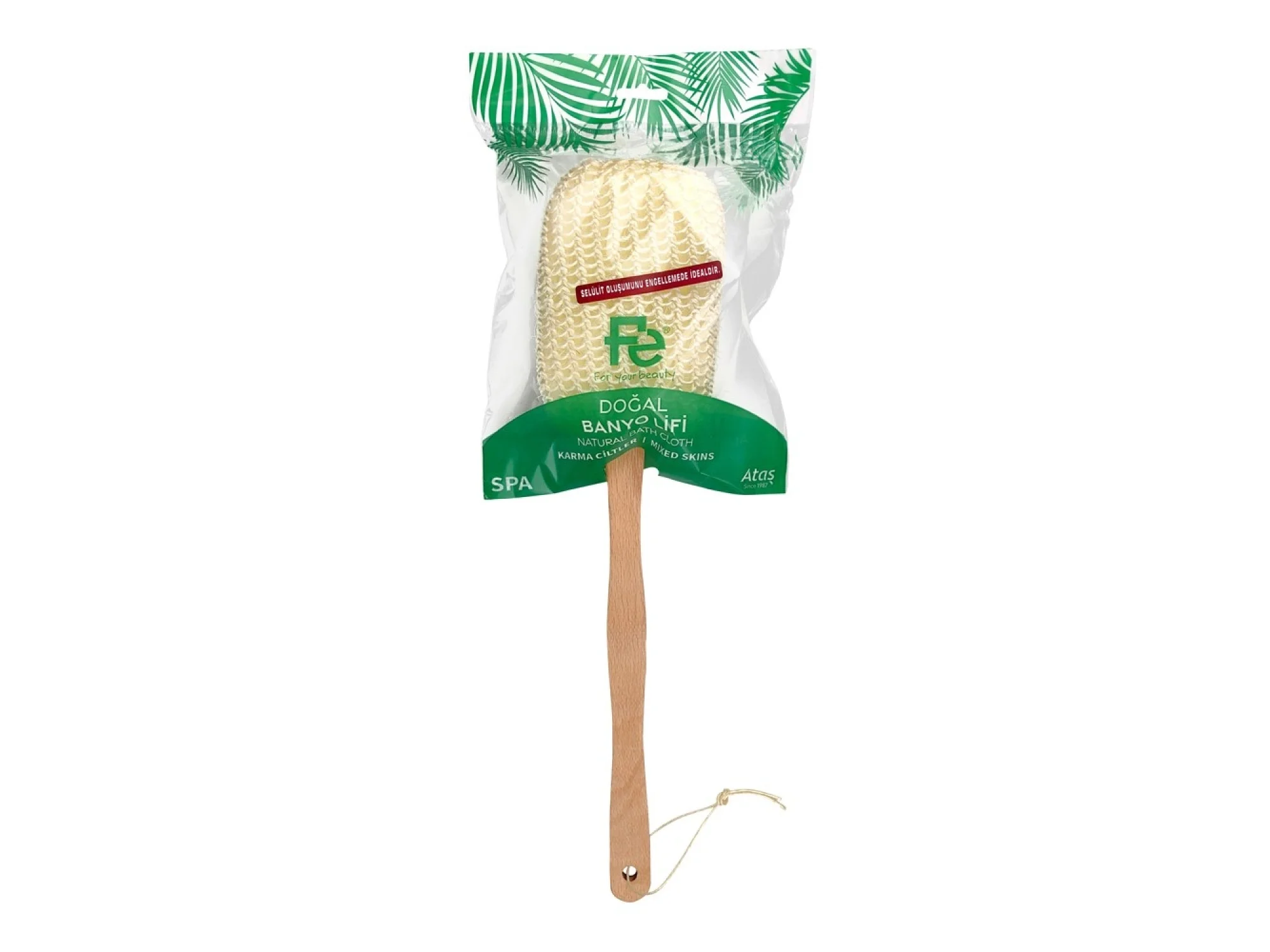 Fe Loofah Ahşap Saplı Sırt Masaj Bandı FEFU119