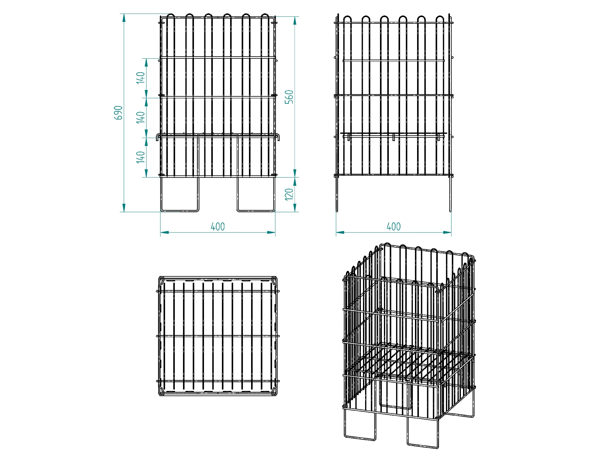 Havuz Sepet 40*40 - Siyah