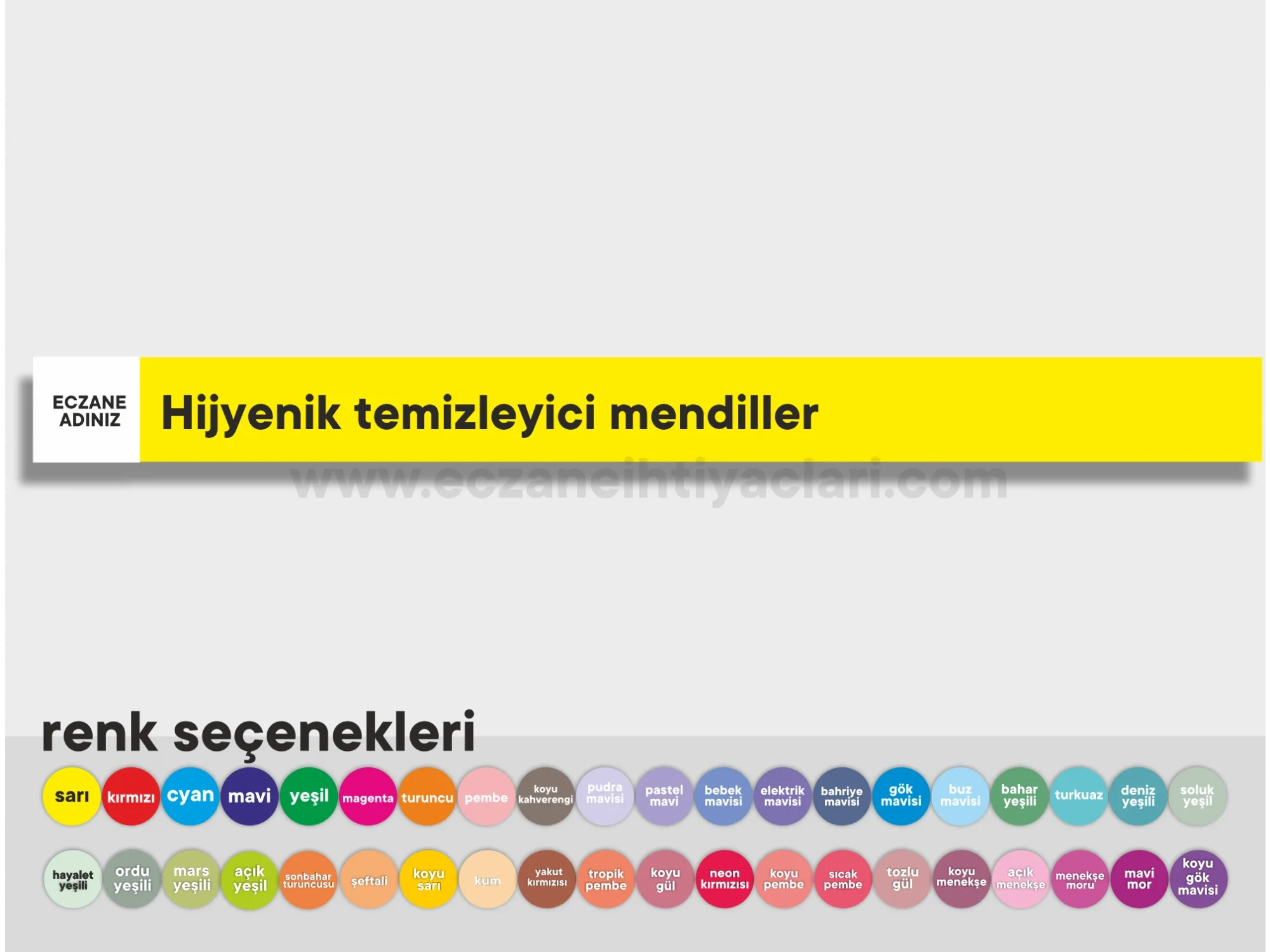 Hijyenik temizleyici mendiller
