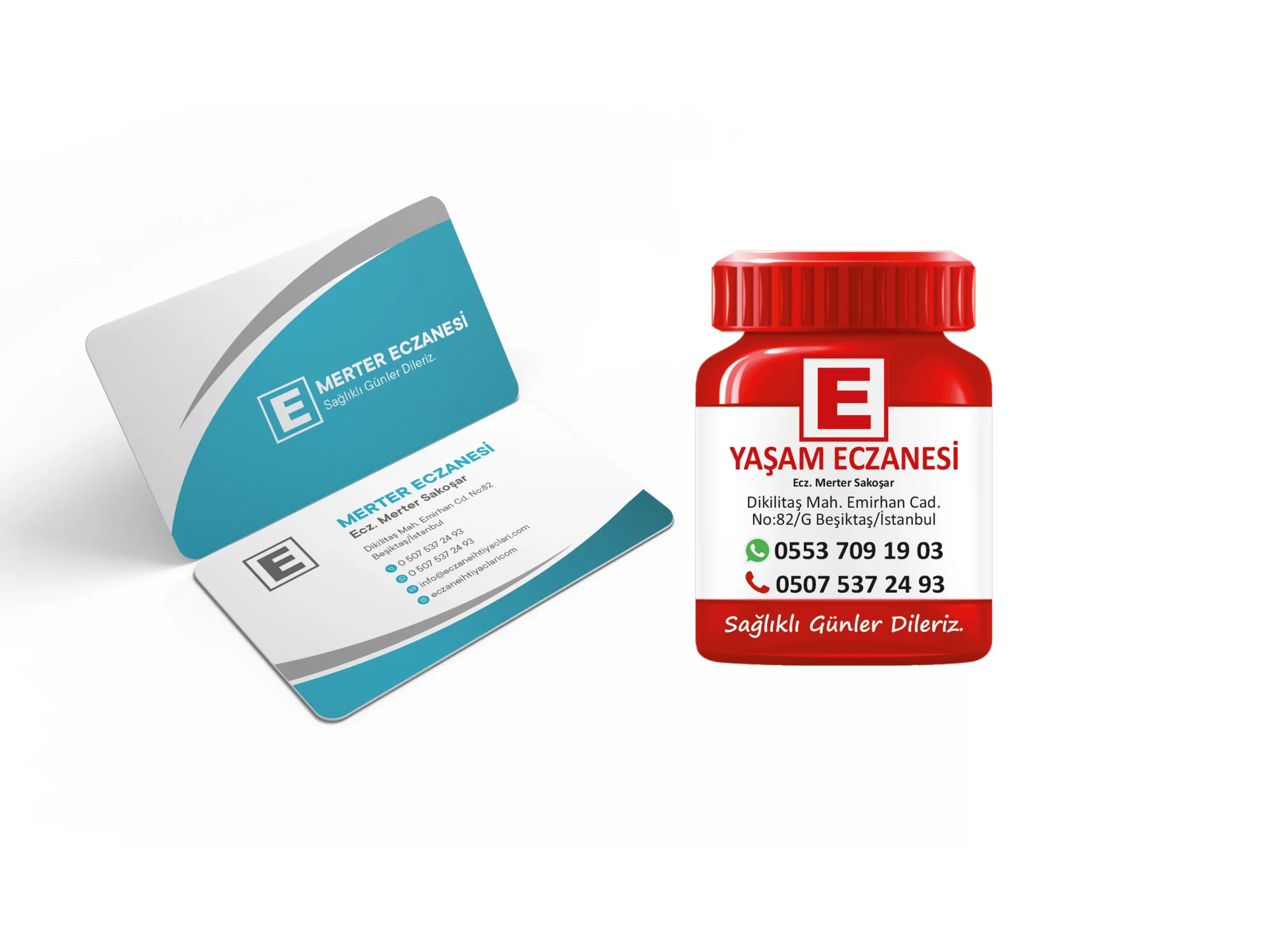 Kalın Gramajlı Eczane Kartvizit + Magnet Paketi No:4