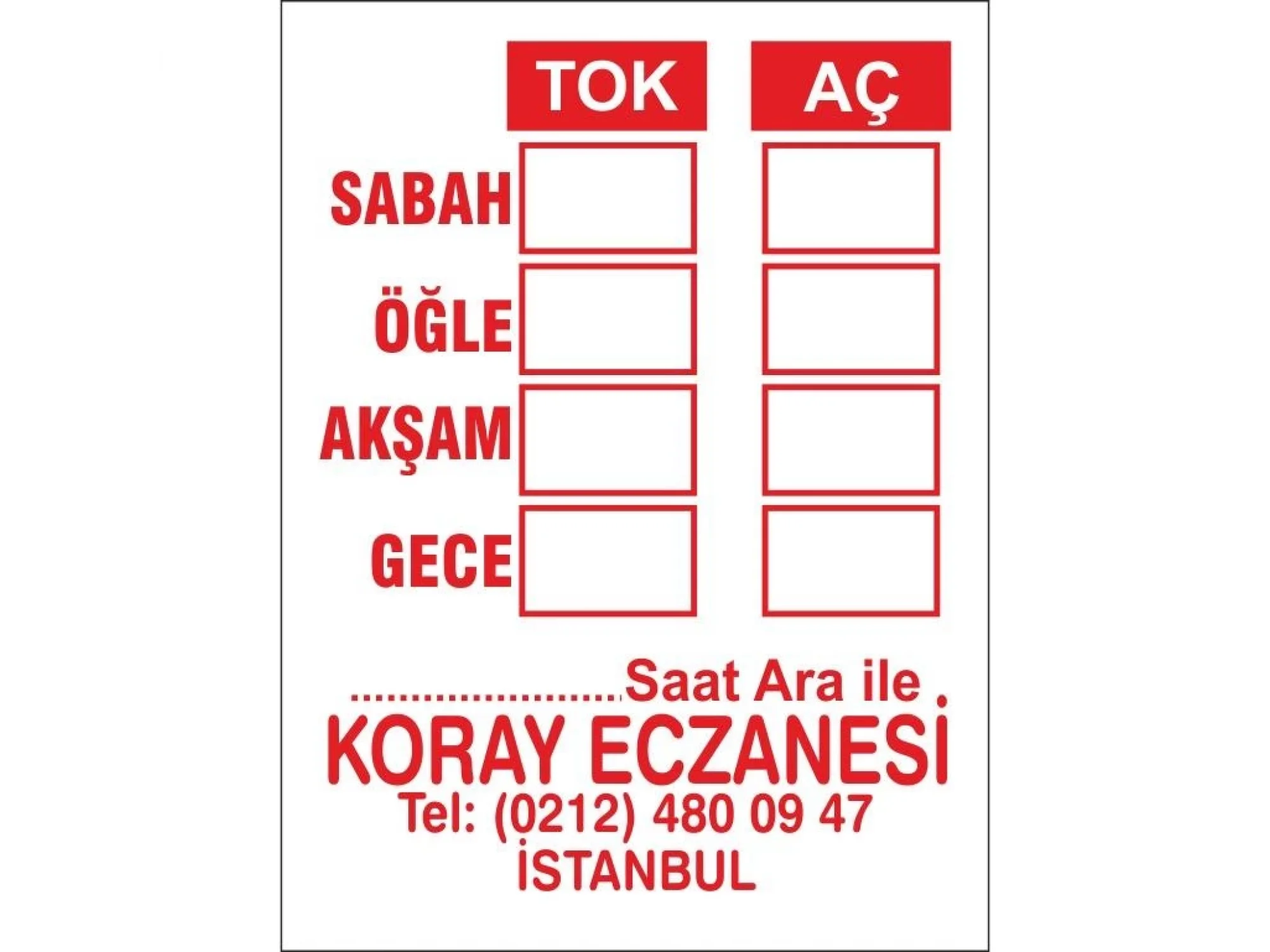 Kod8 Eczane Doz Etiketi