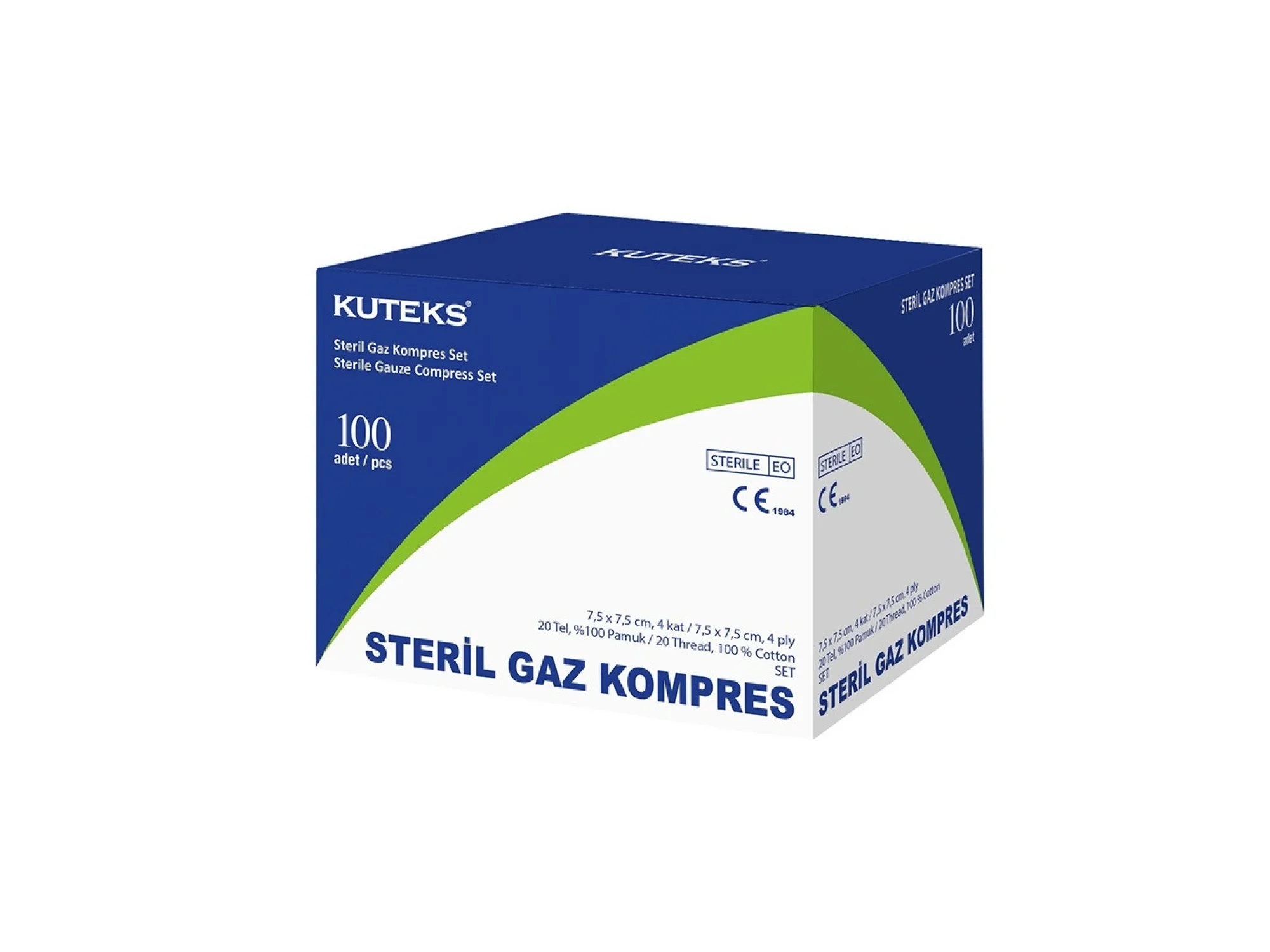 Kuteks Steril Gaz Kompres Eko 7.5 x 7.5 cm (4x25) 100lü (EKO)