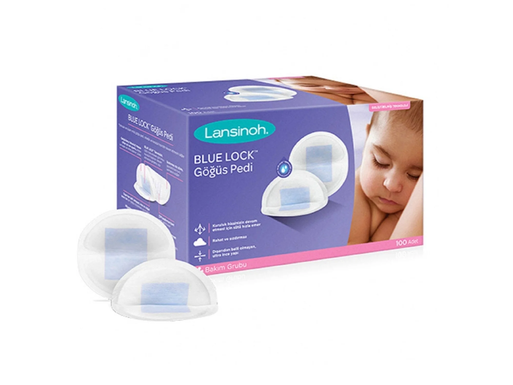 Lansinoh Blue Lock Göğüs Pedi 100 Adet