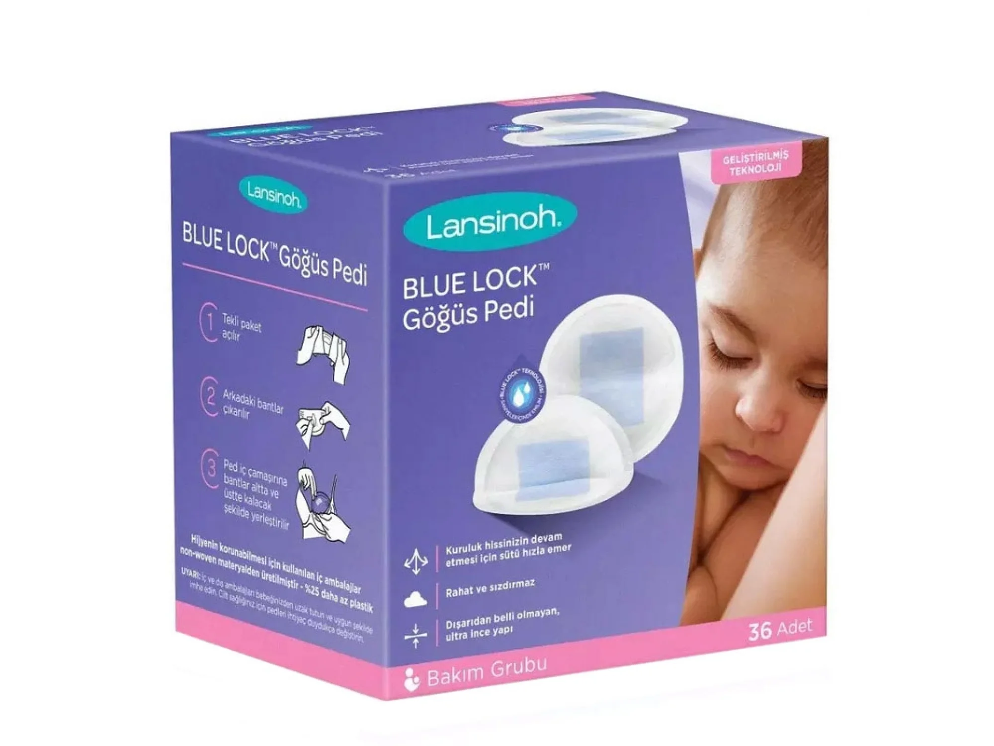 Lansinoh Blue Lock Göğüs Pedi 36lı