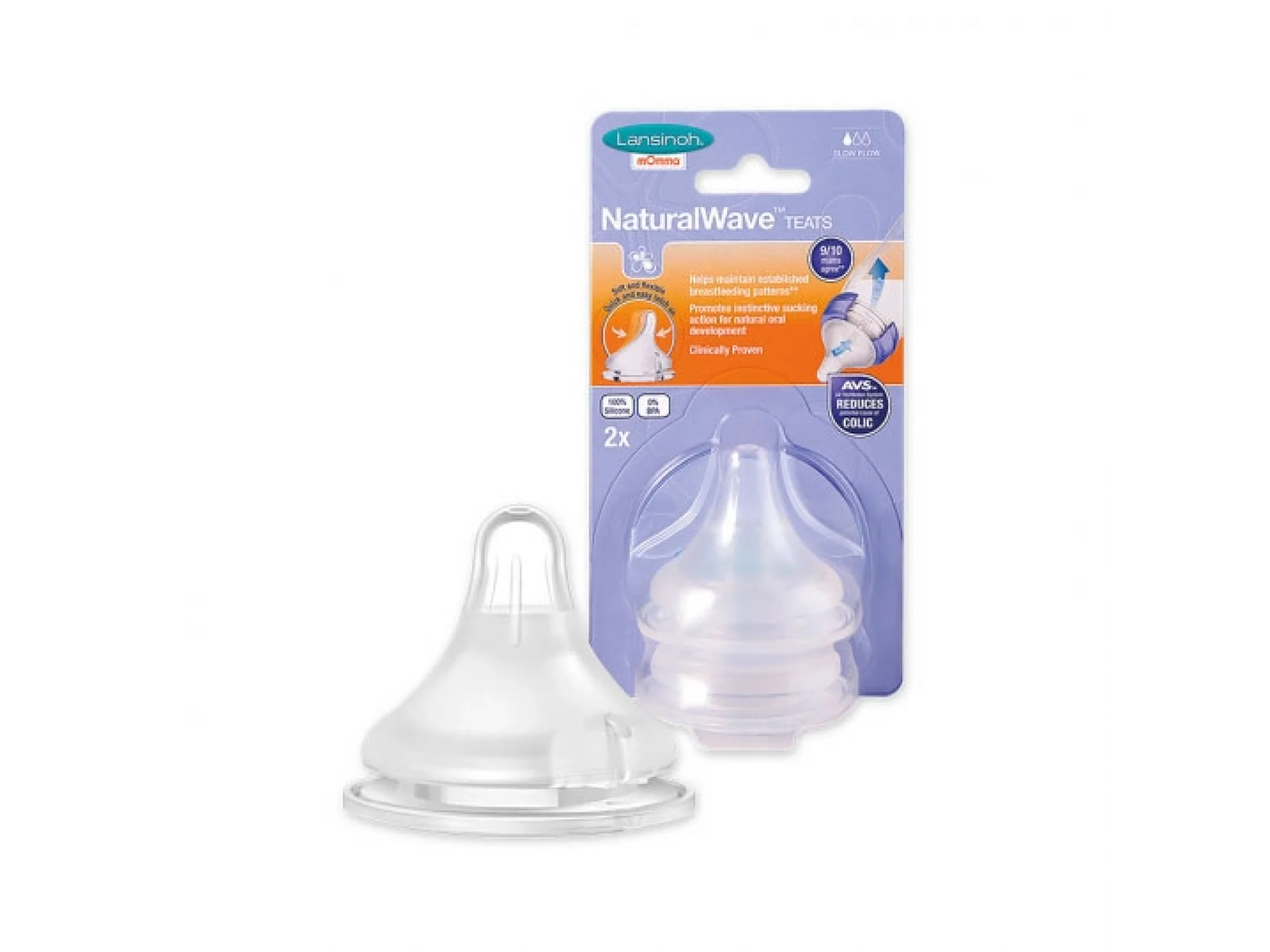 Lansinoh Natural Wave Biberon Emziği Yavaş Akışlı