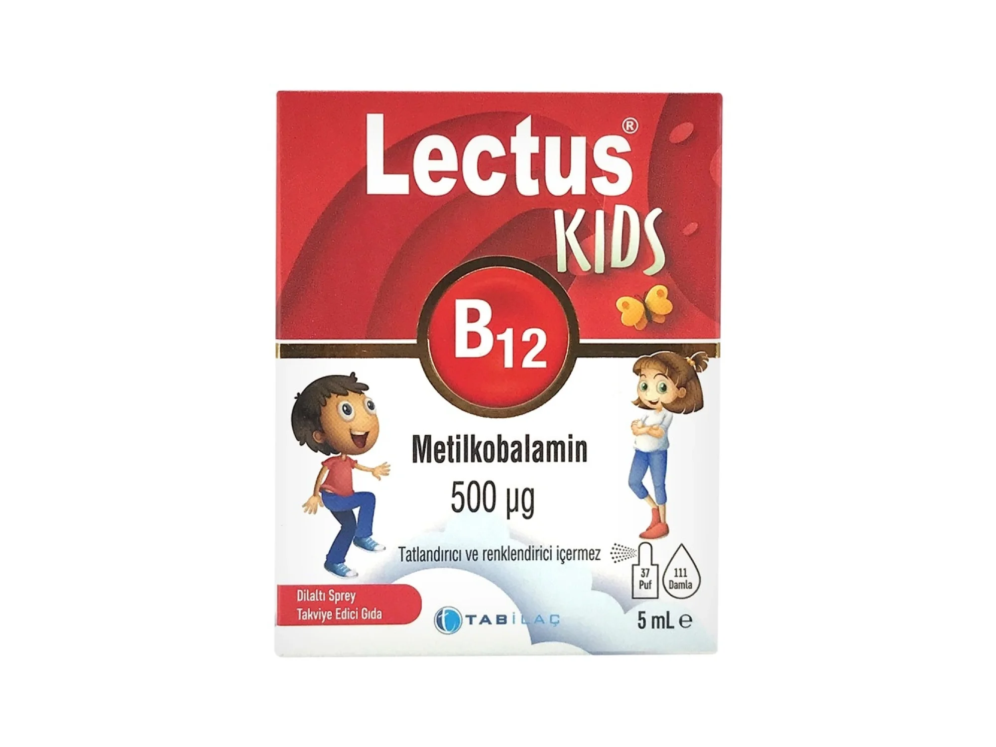 Lectus Metilkobalamin Kids B12 Dil Altı Sprey 5 ml