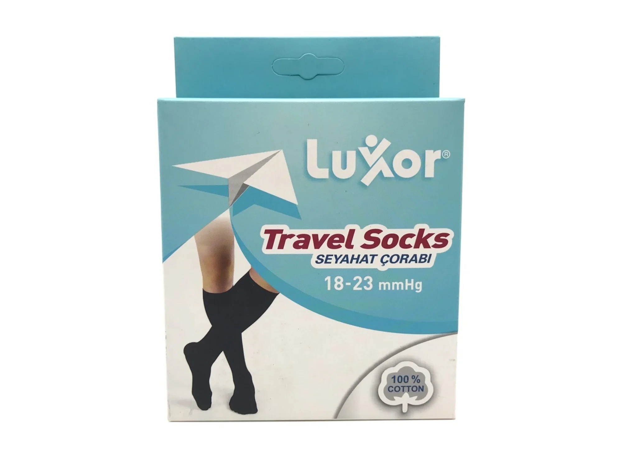 Luxor Seyahat Varis Çorabı Dizaltı Burnu Kapalı Siyah 18-23 mmhg No: 1