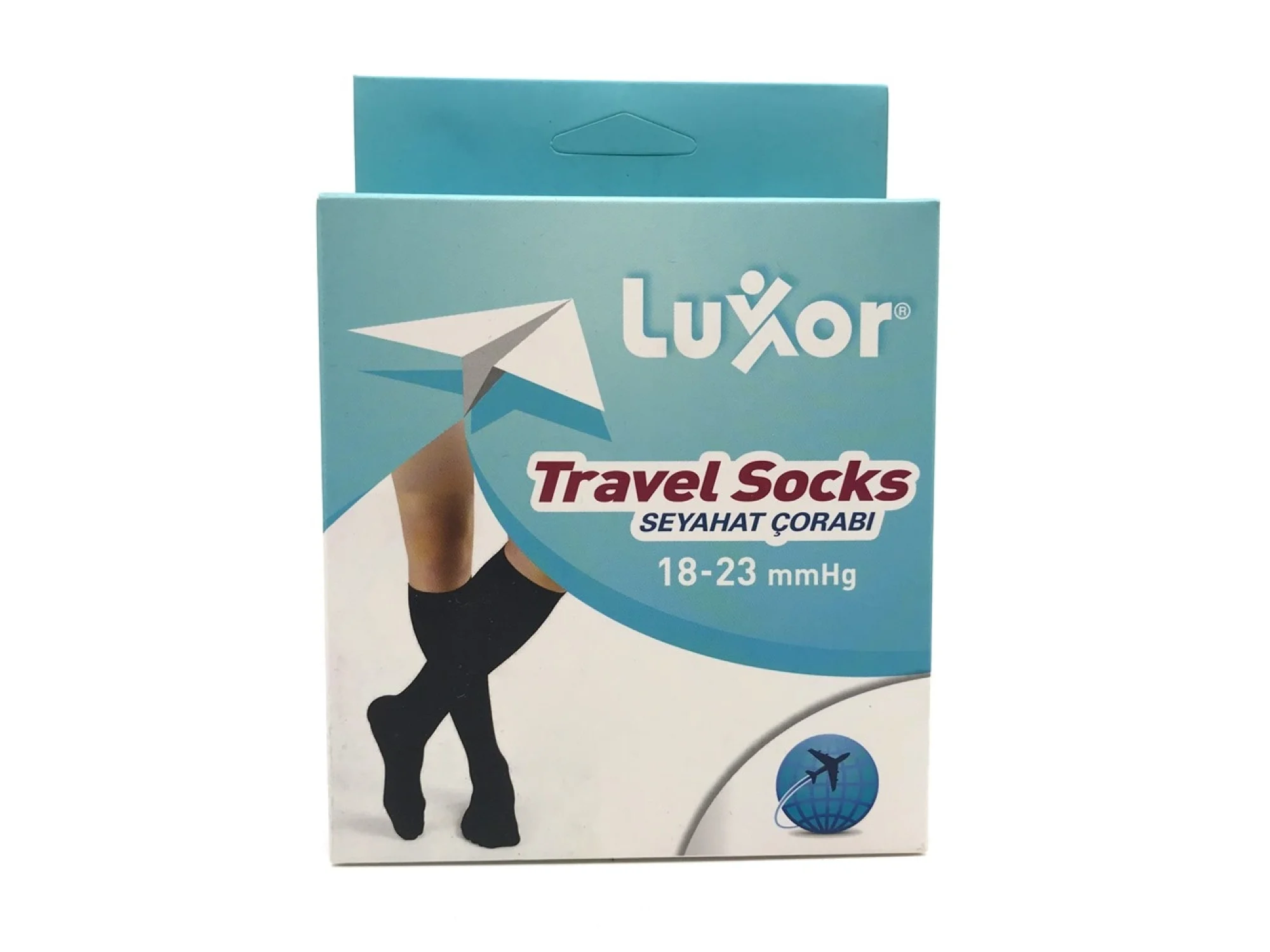 Luxor Seyahat Varis Çorabı Dizaltı Burnu Kapalı Siyah 18-23 mmhg No: 3