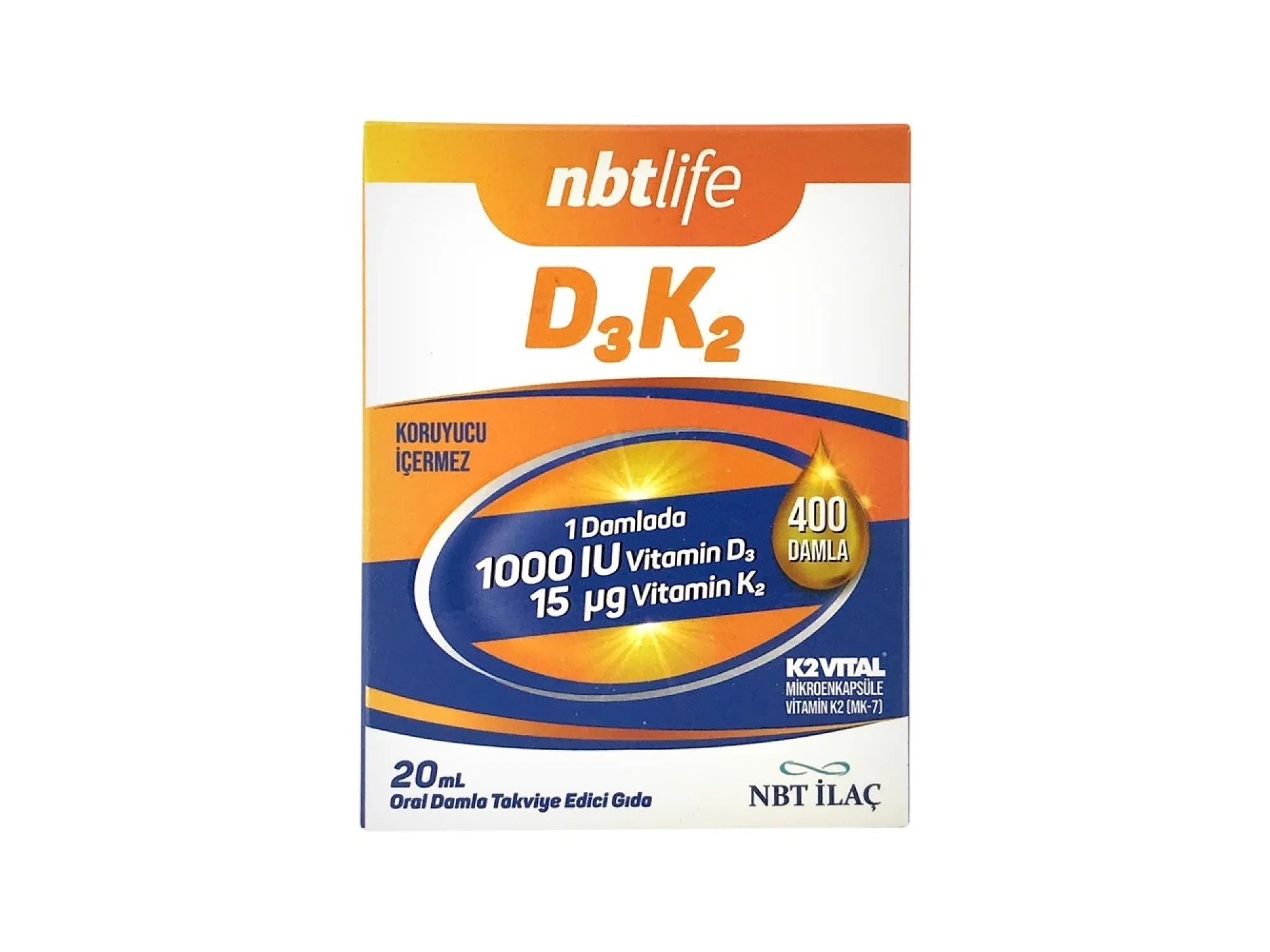 Nbt Life D3K2 1000 IU Damla 20 ml