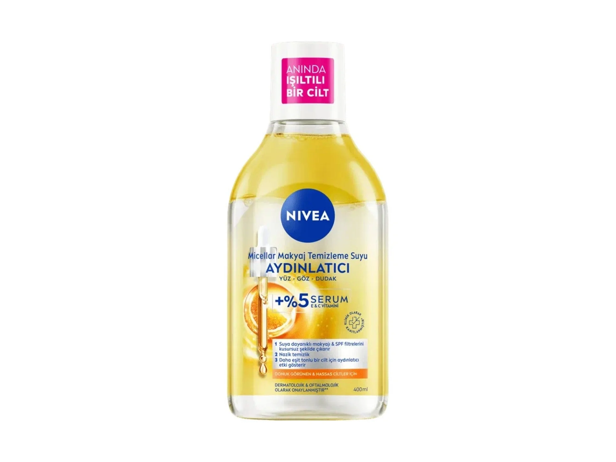 Nivea Aydınlatıcı Micellar Makyaj Temizleme Suyu Serum İçerikli Donuk ve Hassas Cilt Tipleri 400 ml