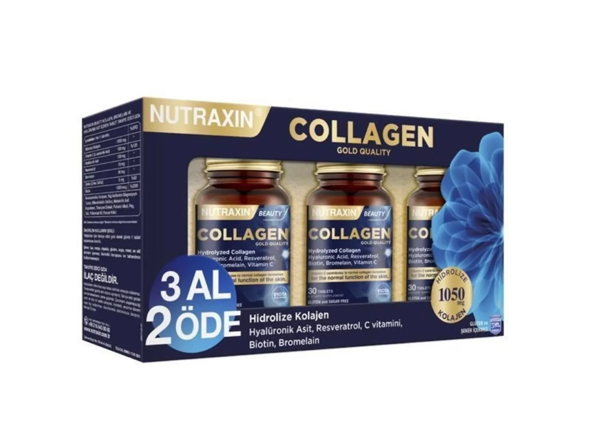 Nutraxin Beauty Gold Collagen 30 Tablet (3 Al 2 Öde)