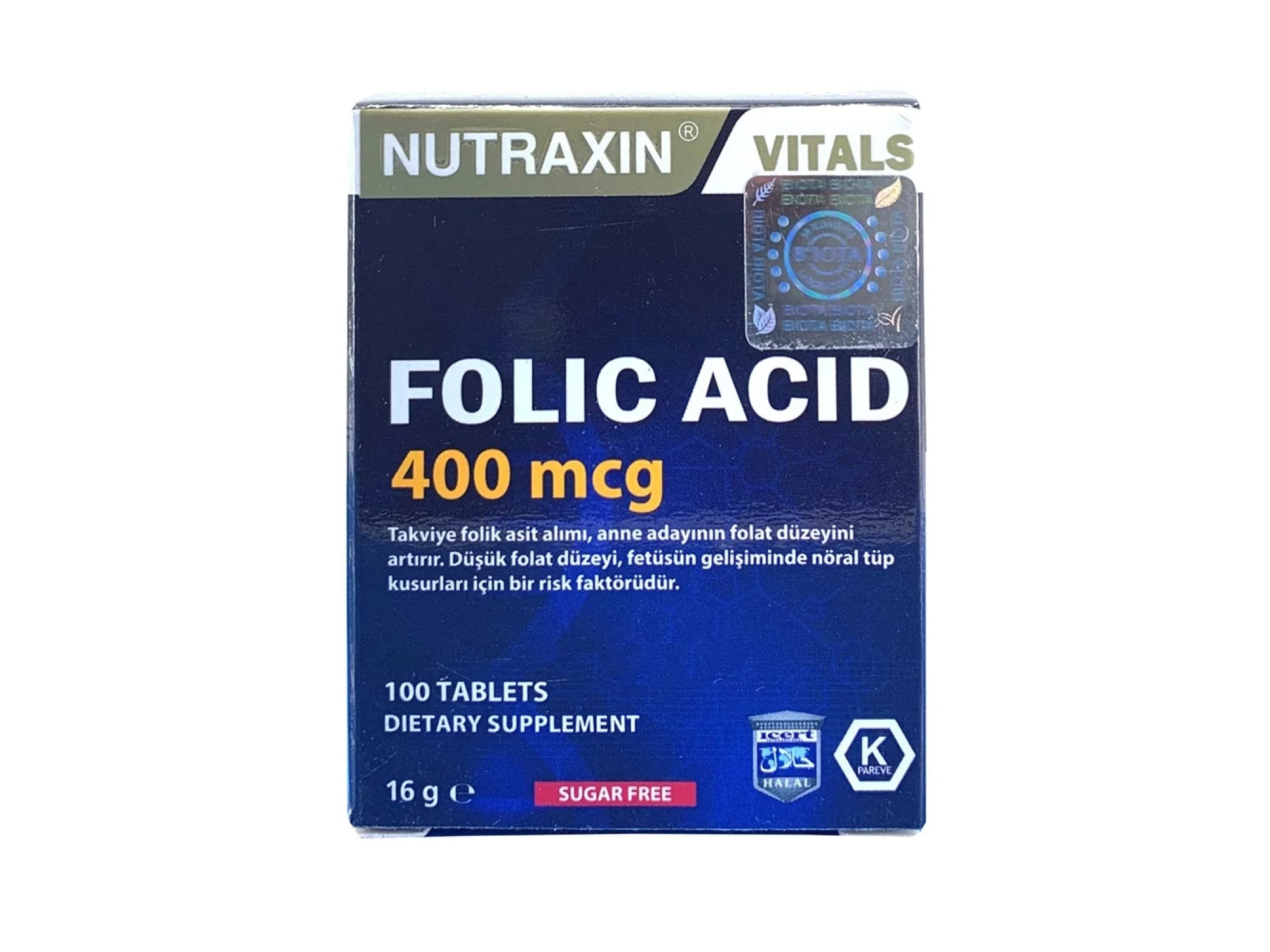 Nutraxin Folic Acid 400 mcg 100 Tablet
