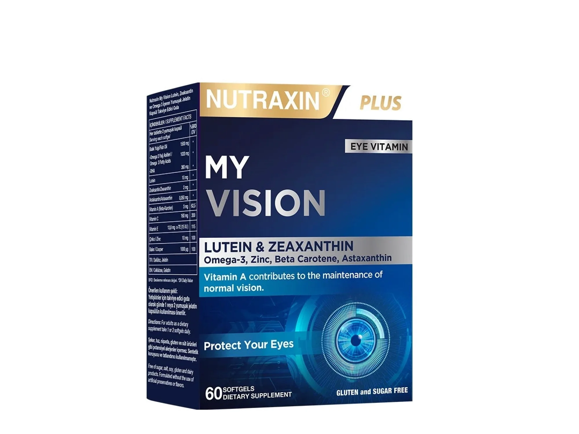 Nutraxin Plus My Vision Göz Vitamini Lutein Zeaksantin 60 Kapsül