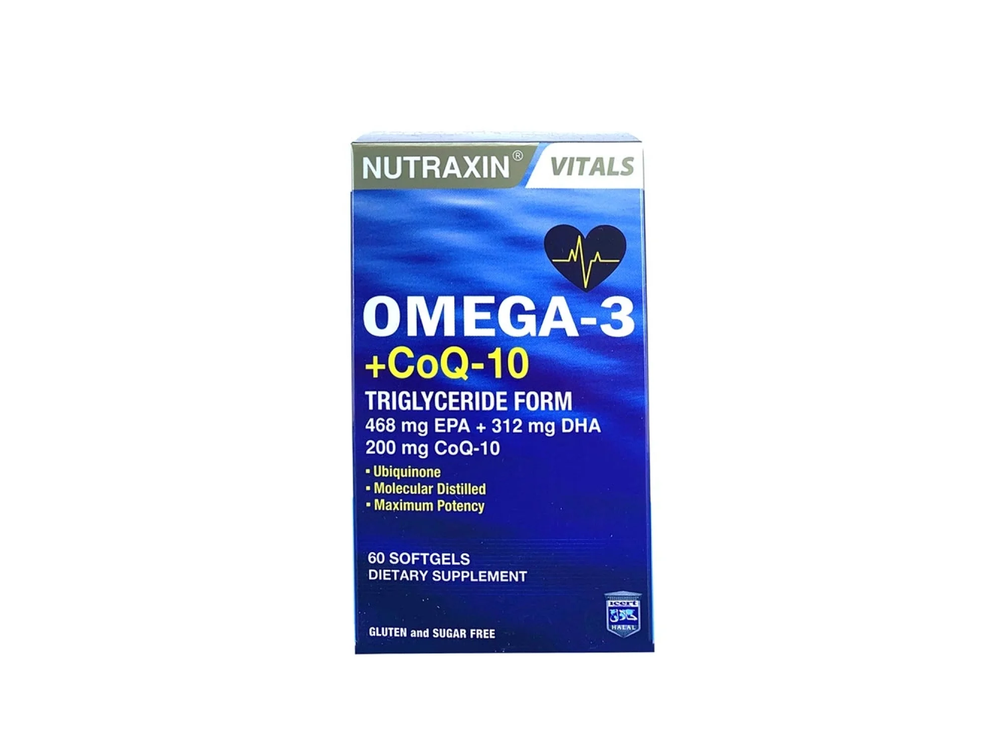 Nutraxin Vitals Omega-3 + Co-Q10 60 Softgel