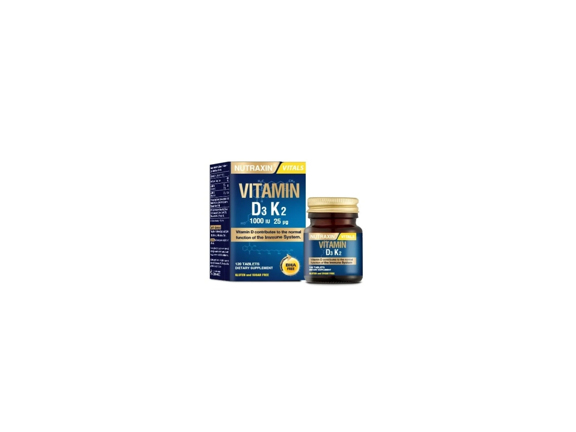 Nutraxin Vitamin D3K2 1000 IU 120 Tablet