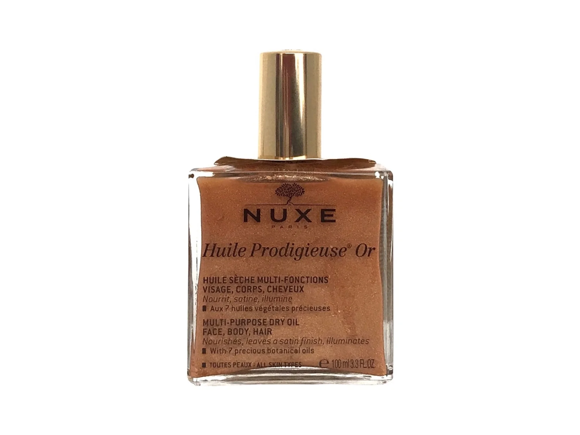 Nuxe Huile Prodigieuse OR Altın Parıltılı Yüz Vücut Saçlar İçin Çok Amaçlı Kuru Yağ 100 ml