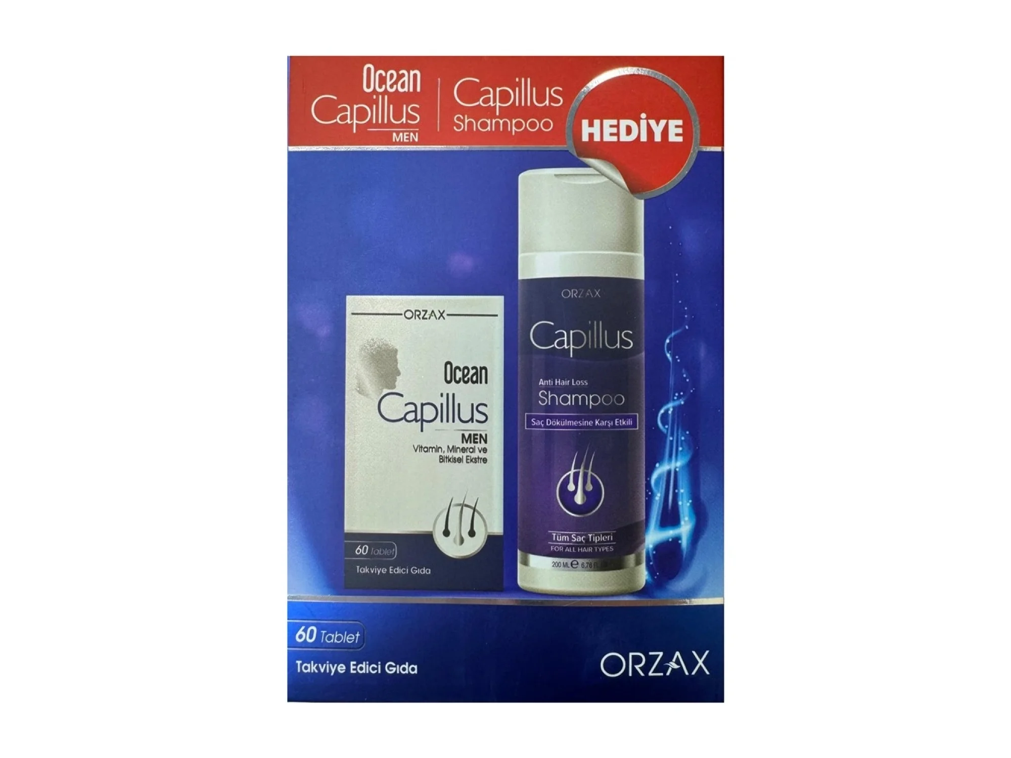 Ocean Capillus Men 60 Tablet + Capillus Şampuan 200 ml Hediyeli