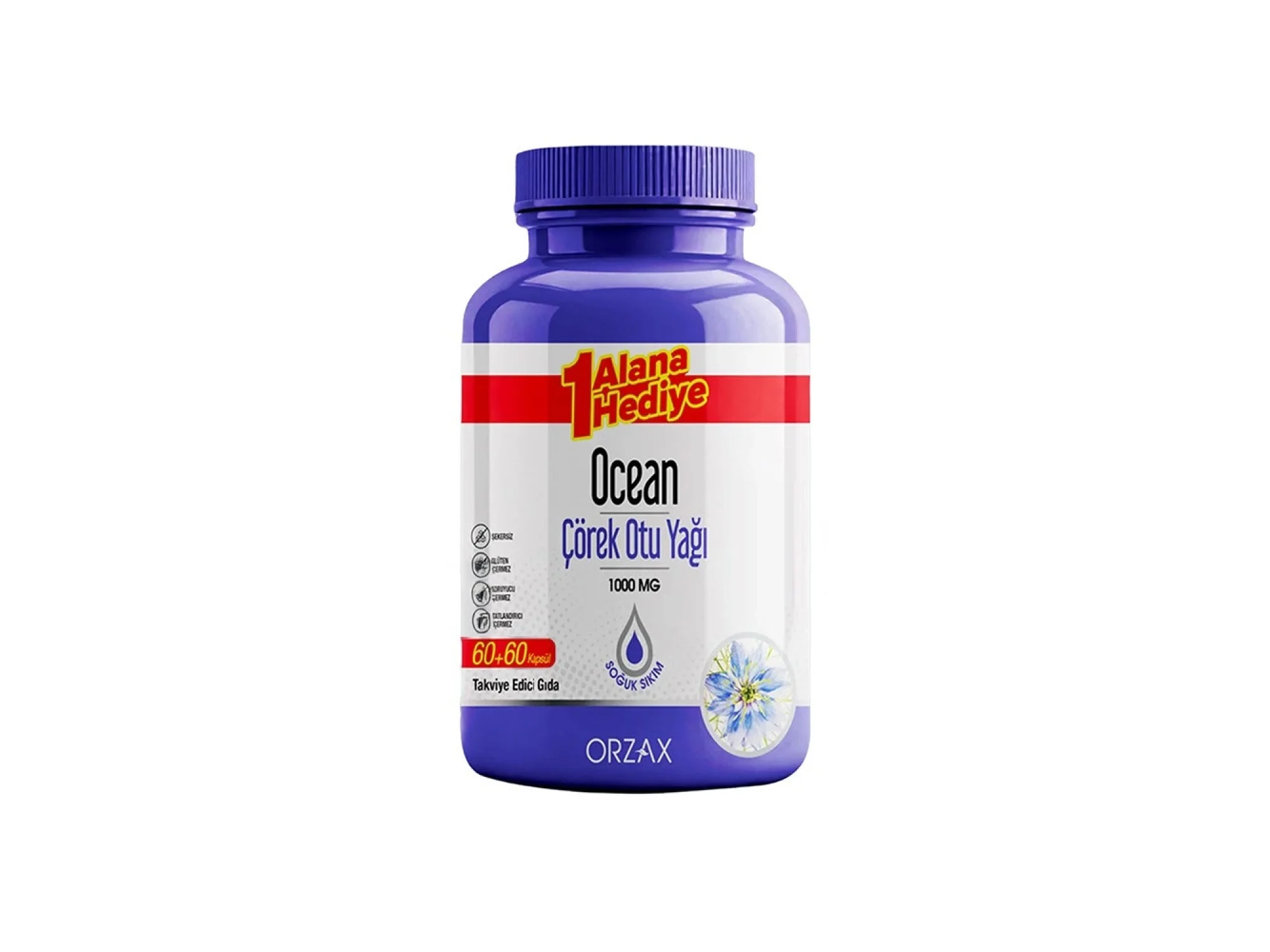 Ocean Çörek Otu Yağı 1000 mg 60 + 60 Kapsül