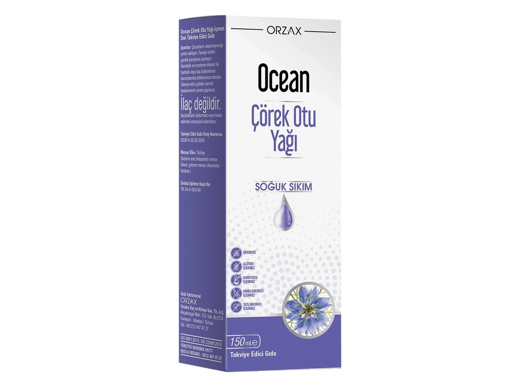 Ocean Çörek Otu Yağı Soğuk Sıkım 150 ml
