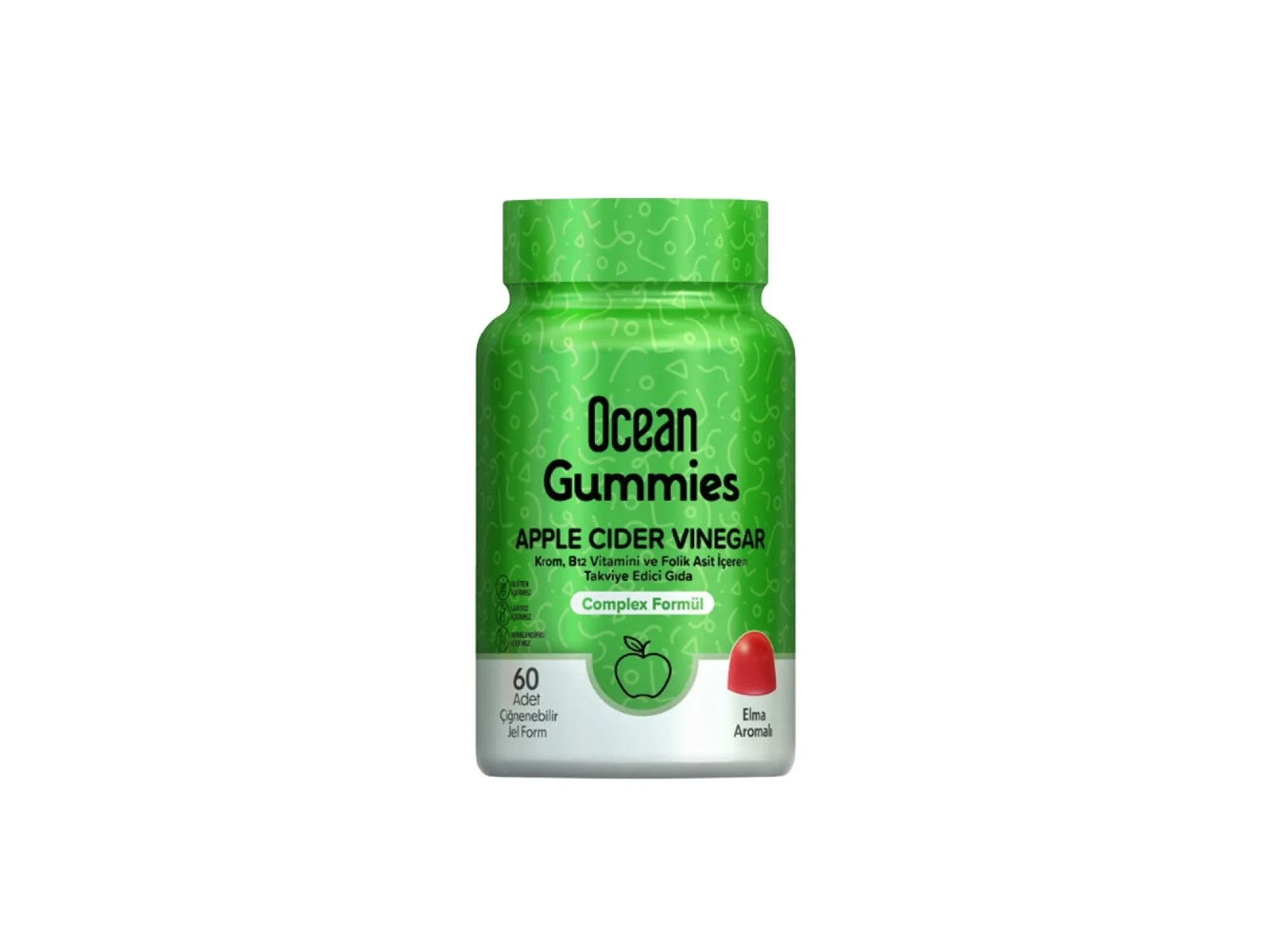 Ocean Gummies Apple Cider Vinegar 60 Çiğneme Form