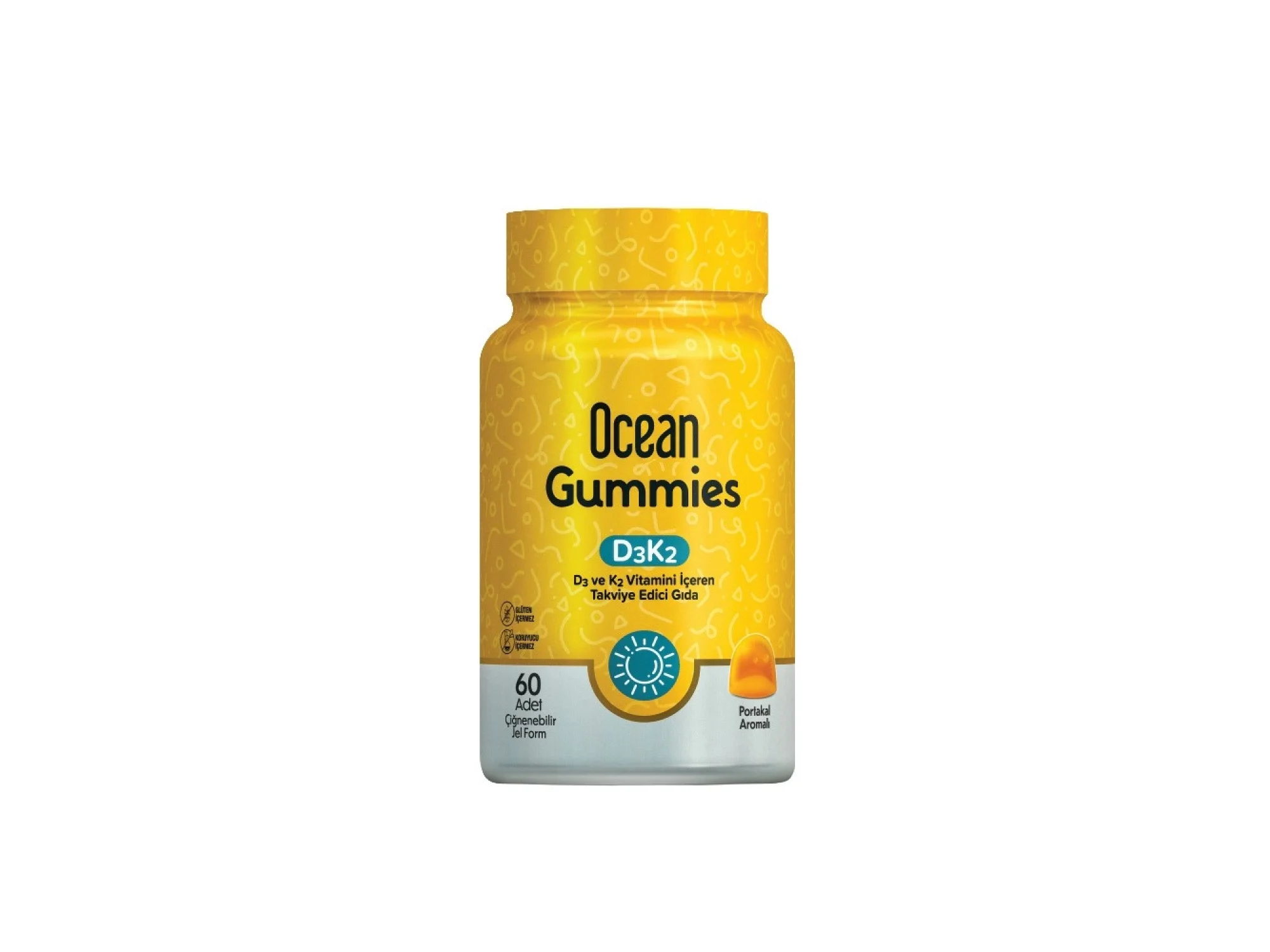 Ocean Gummies D3K2 60 Adet Çiğnenebilir Jel Form İçeren Takviye Edici Gıda