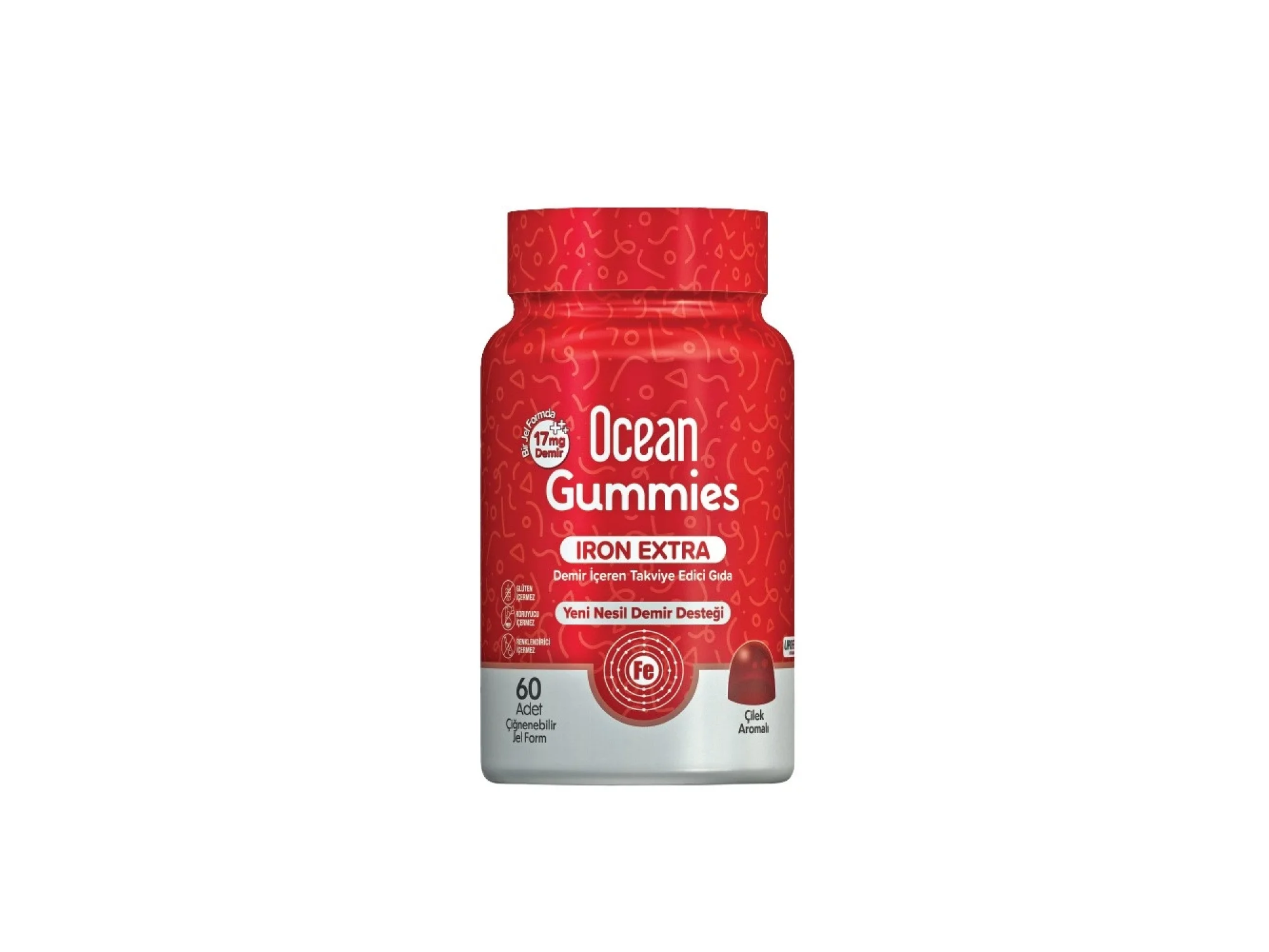 Ocean Gummies Iron Extra 17 mg 60 Çiğnenebilir Jel