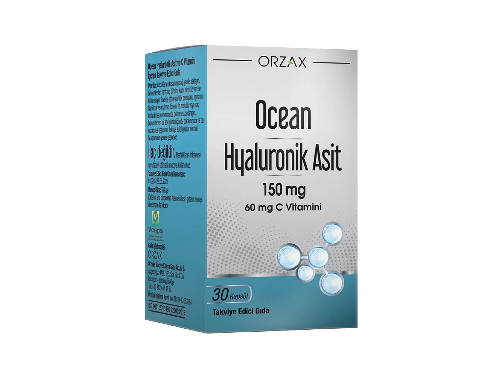 Ocean Hyaluronik Asit 150 mg 30 Kapsül