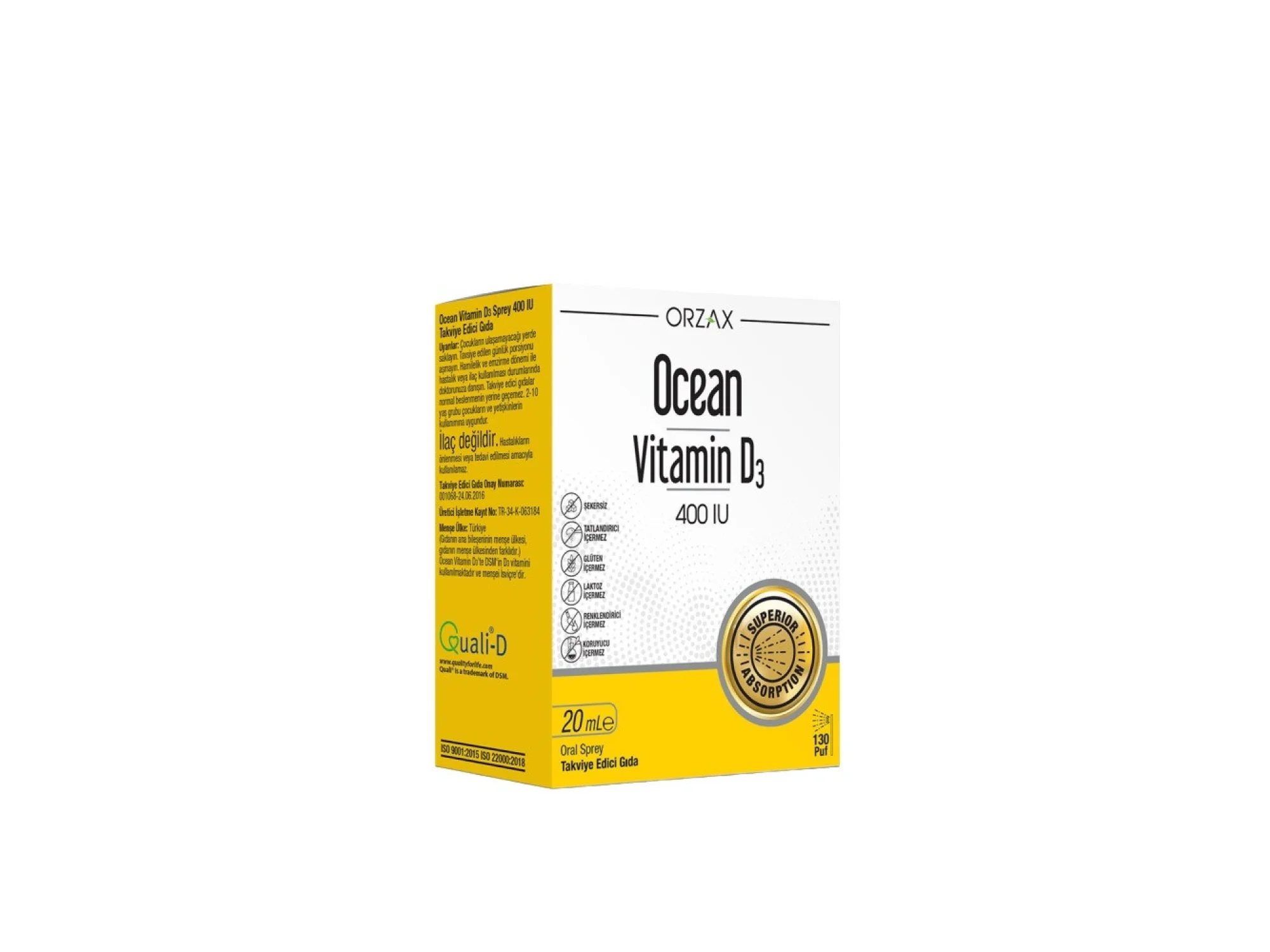 Ocean Vitamin D3 400 IU Oral Sprey 20 ml