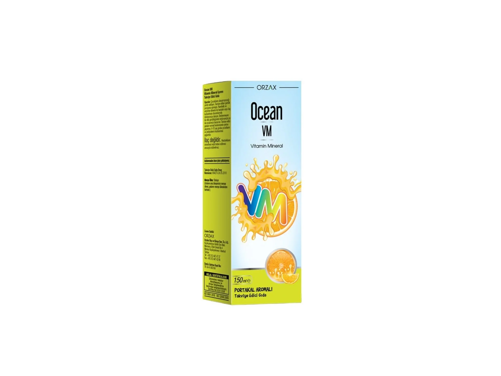 Ocean Vitamin Mineral VM Şurup Portakal Konsantreli 150 ml