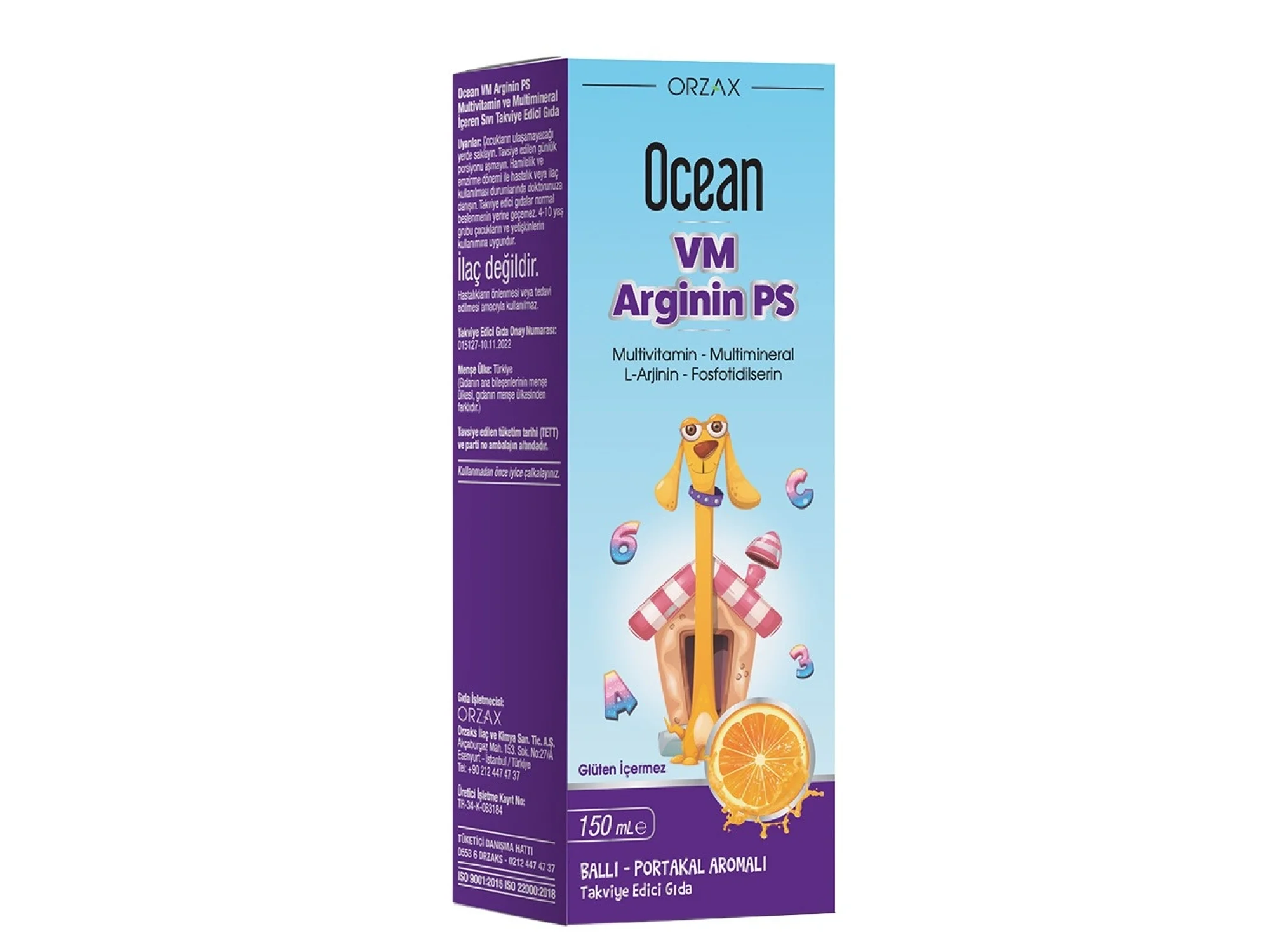 Ocean VM Arginin Ps Ballı Portakal Aromalı Şurup 150 ml