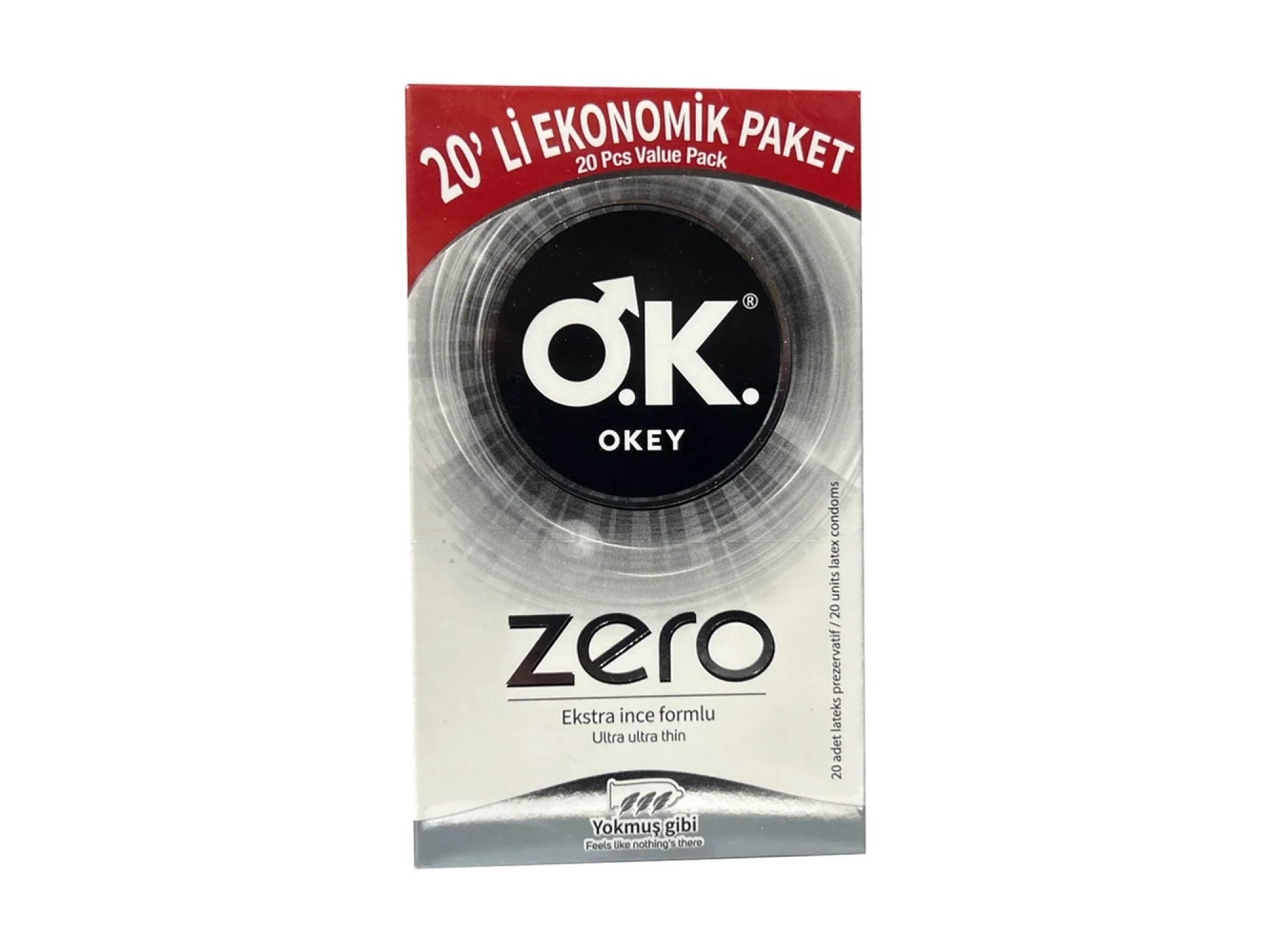 Okey Prezervatif Zero Ekstra İnce Formlu 20li