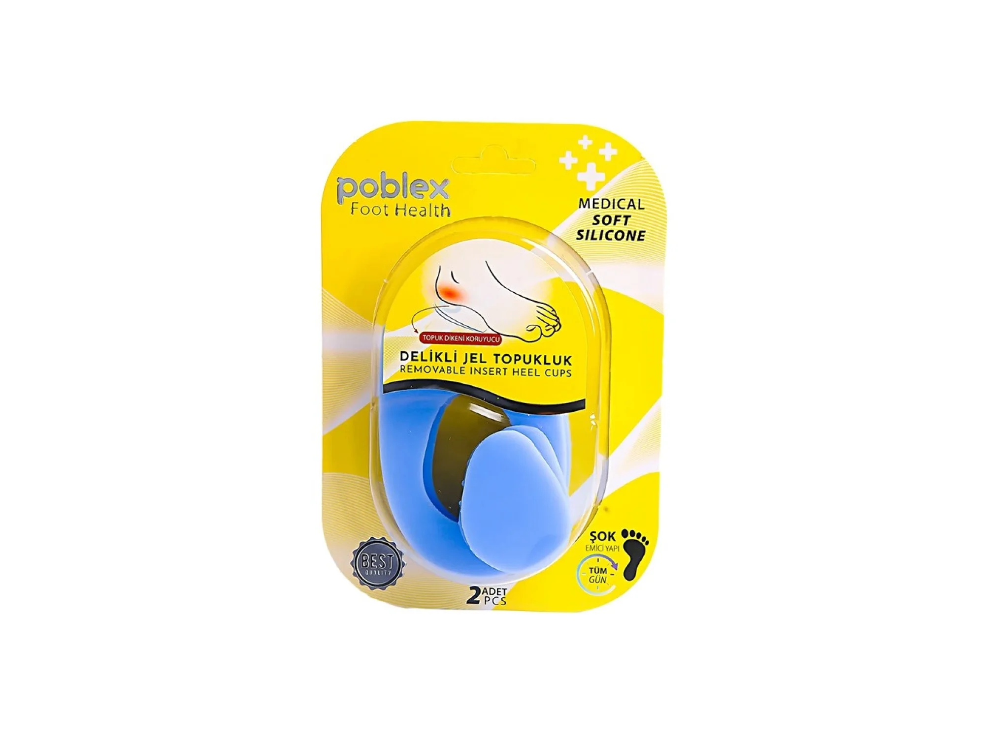 Poblex Topuk Dikeni İçin Delikli Jel Topukluk - Medium