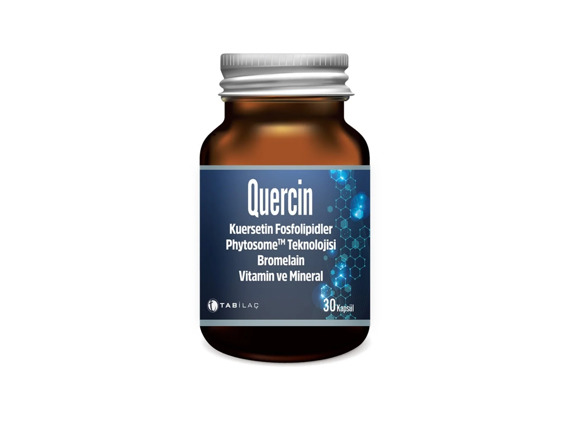 Quercin Kuersetin Fosfolipitler Bromelain Vitamin ve Mineral 30 Kapsül