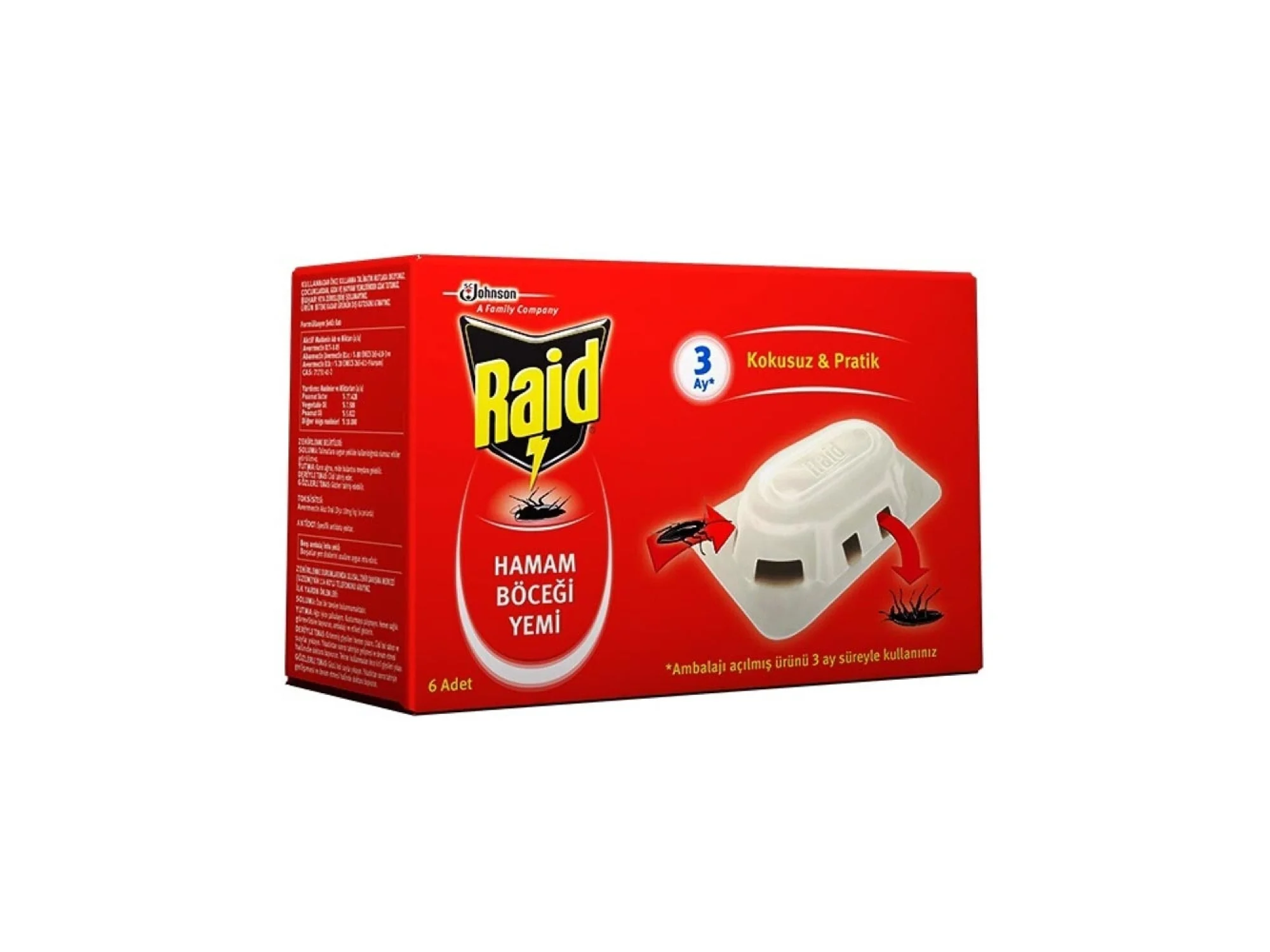 Raid Hamam Böceği Yemi Kokusuz ve Pratik - 6 Adet