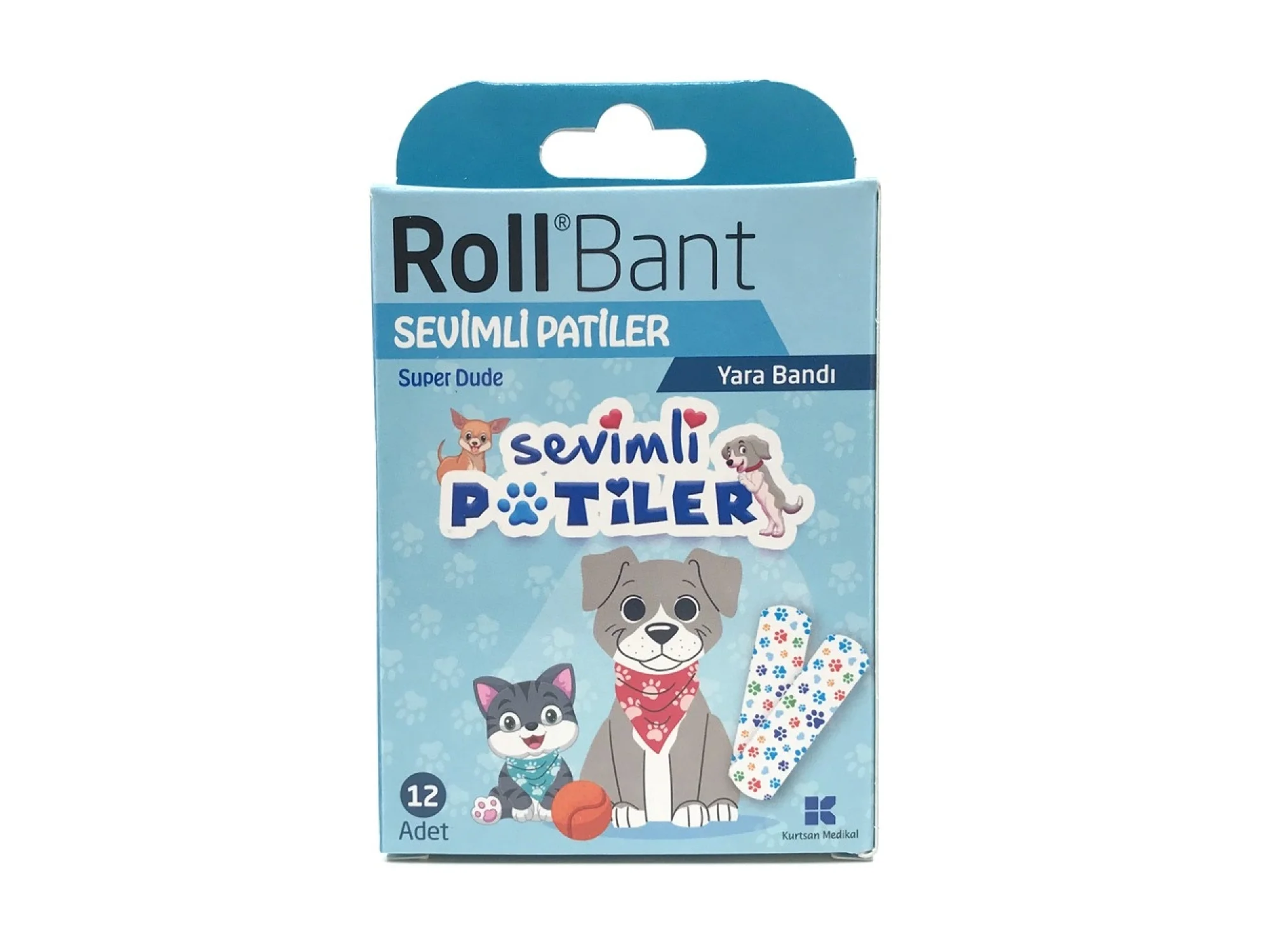 Roll Bant Yara Bandı Sevimli Patiler 12li