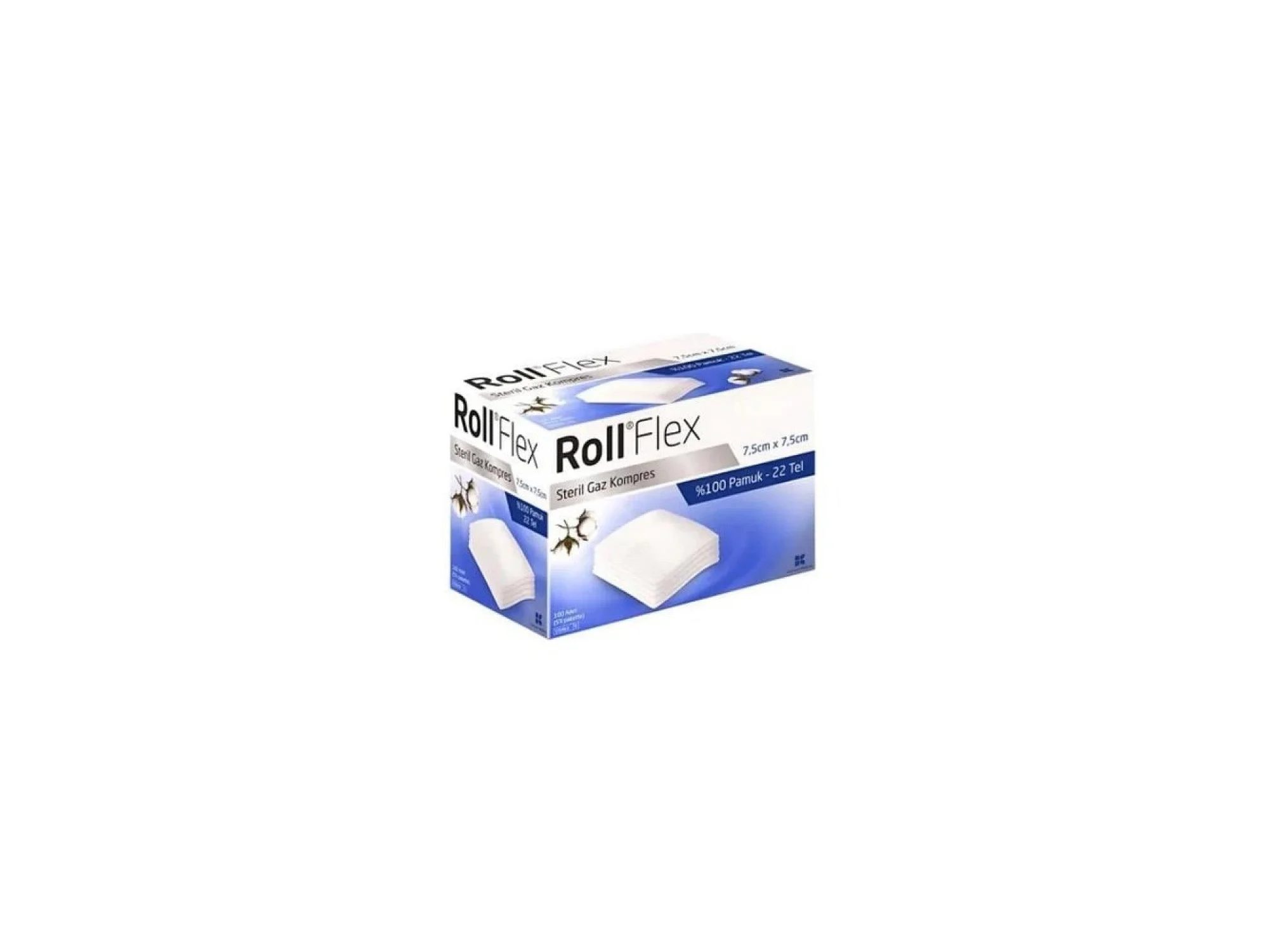 Roll Flex Steril Gaz Kompres 7,5cm x 7,5cm 100lü