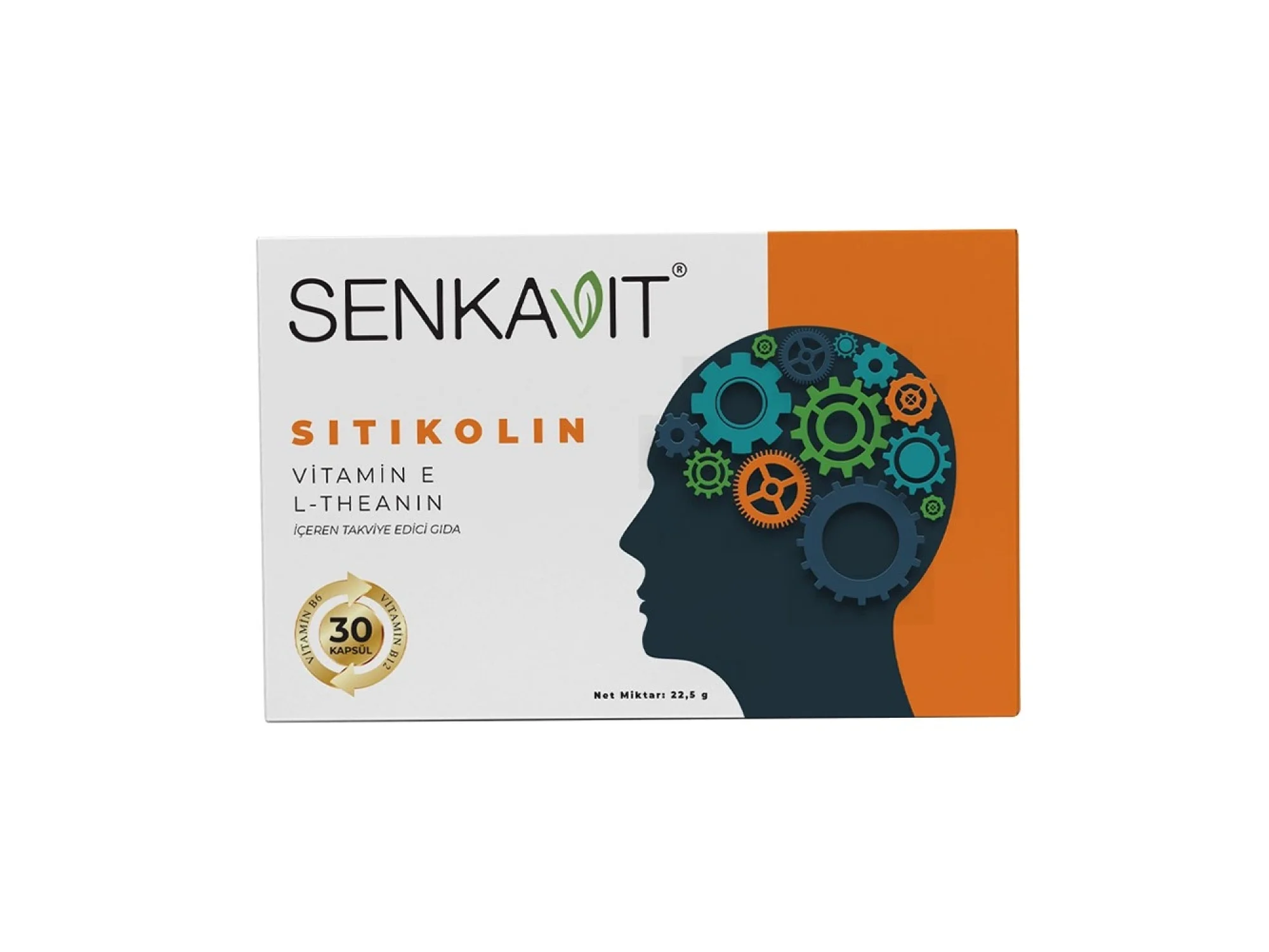 Senkavit Sitikolin + L-Teanin + B6 ve Vitamin E İçeren 30 Kapsül