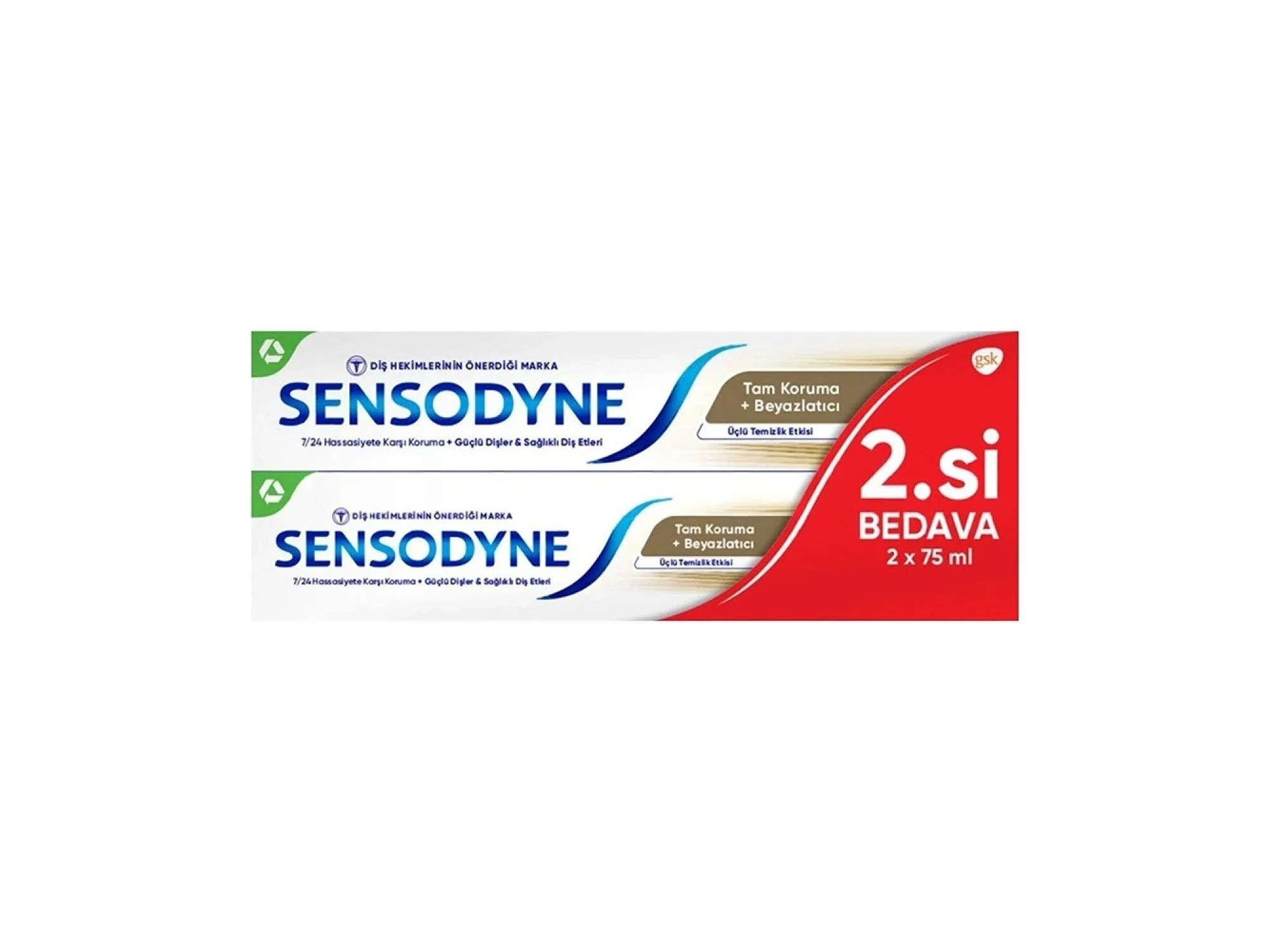 Sensodyne Tam Koruma Beyazlatıcı 75 ml - 2li Kofre