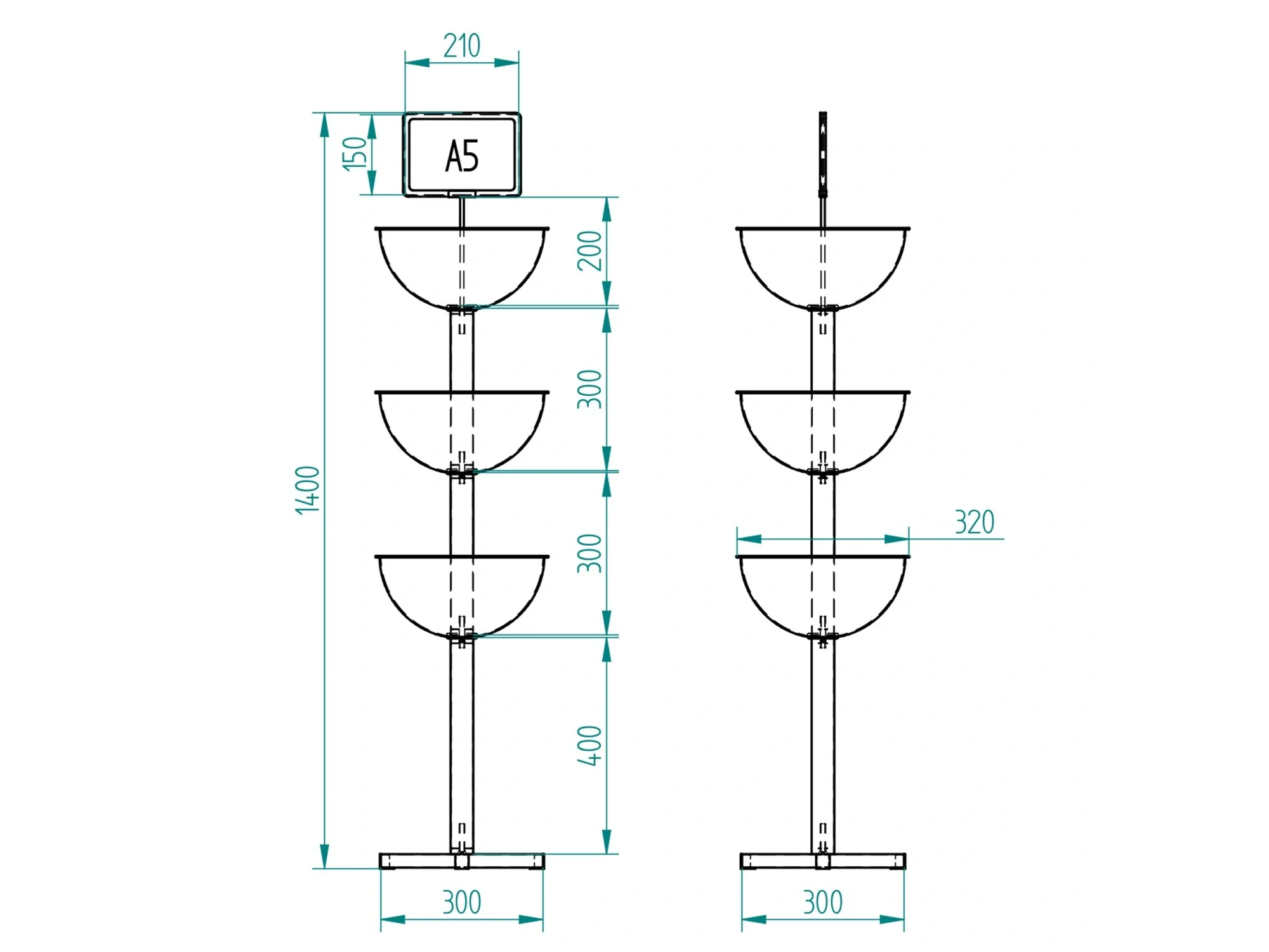 Üç Çanaklı Ürün Teşhir Standı
