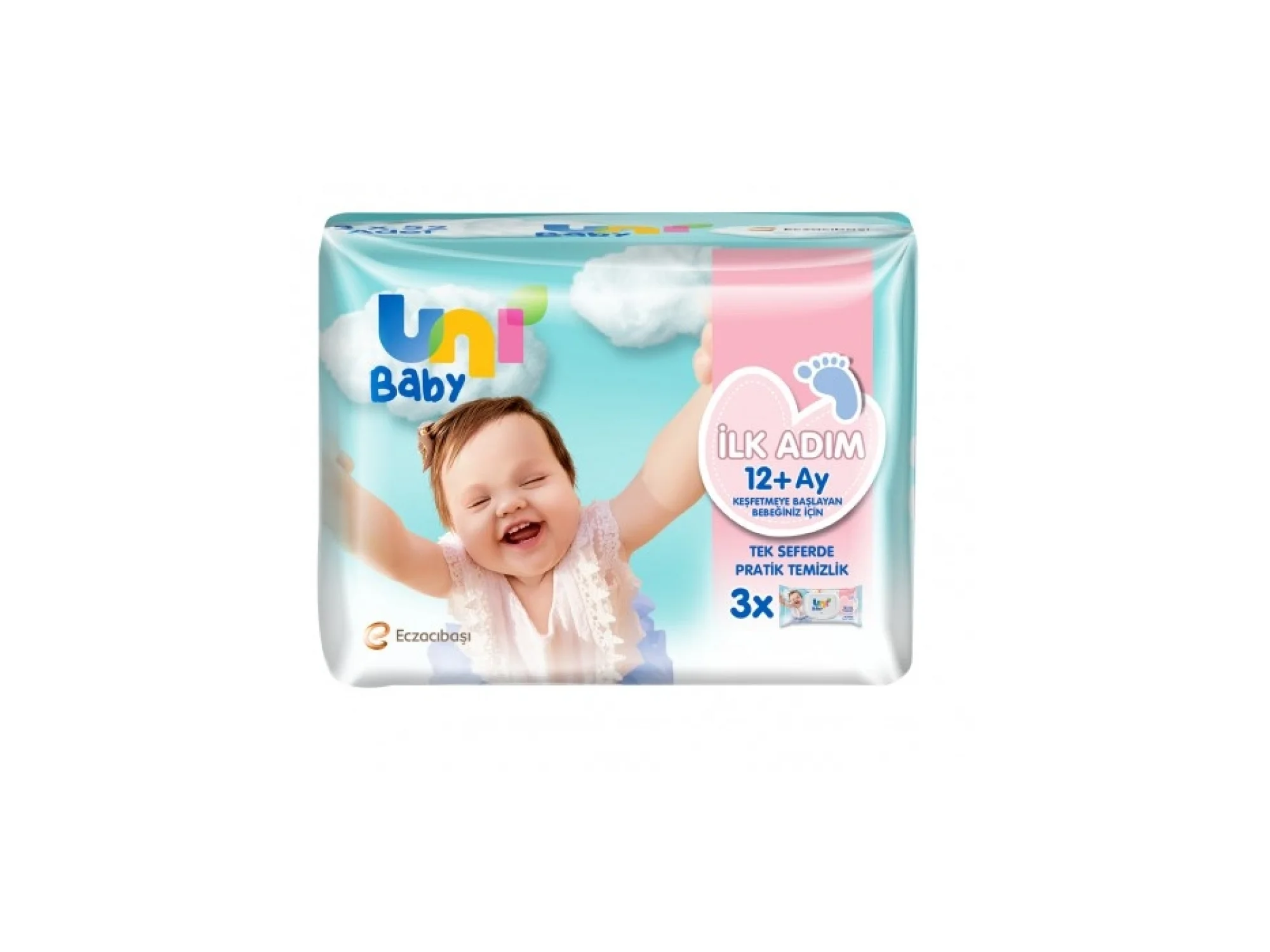 Uni Baby Ilk Adım 12 Ay+ Islak Mendil 52 Yaprak - 3 Adet