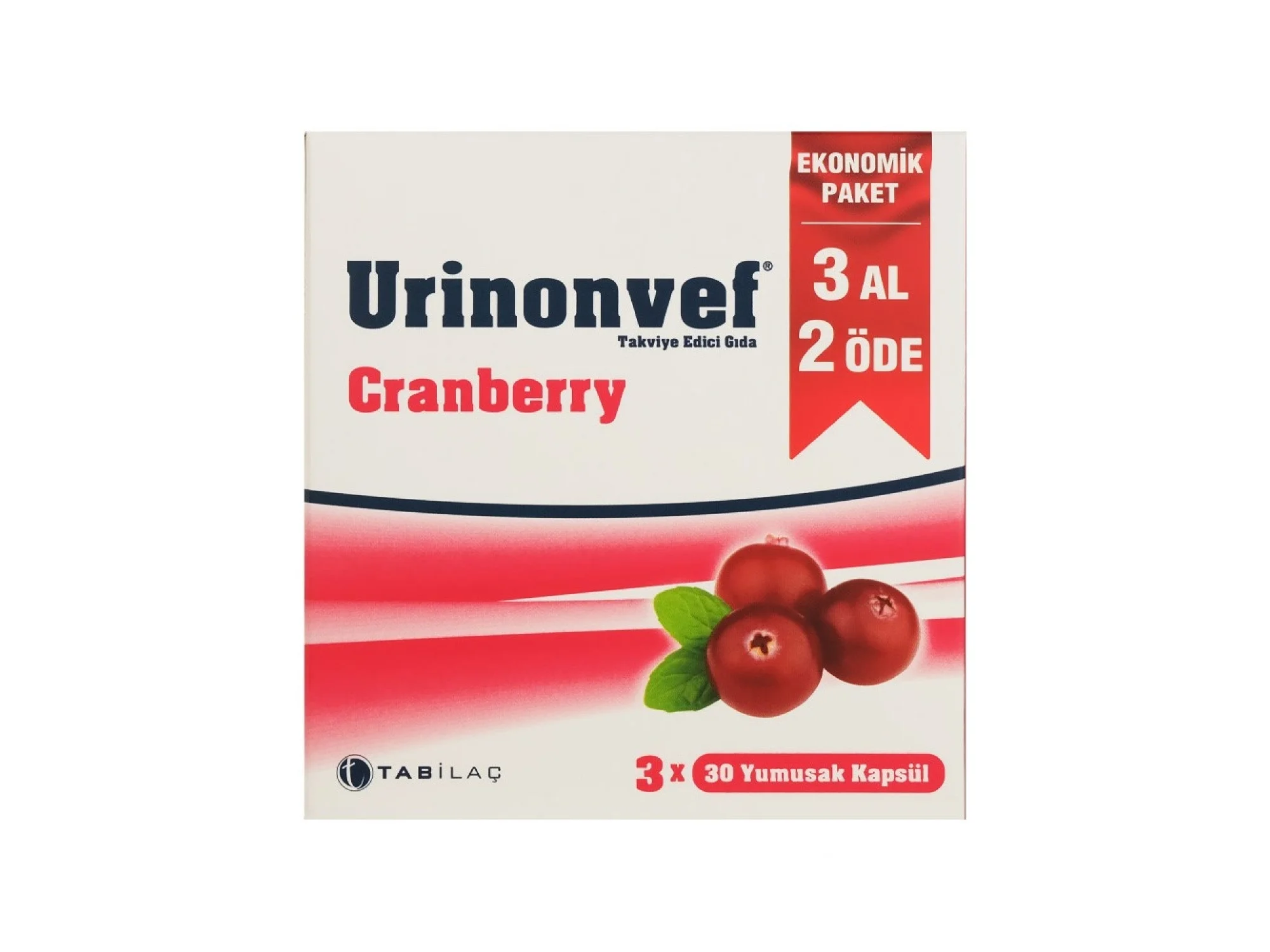 Urinonvef Cranberry 30 Kapsül - 3 Al 2 Öde