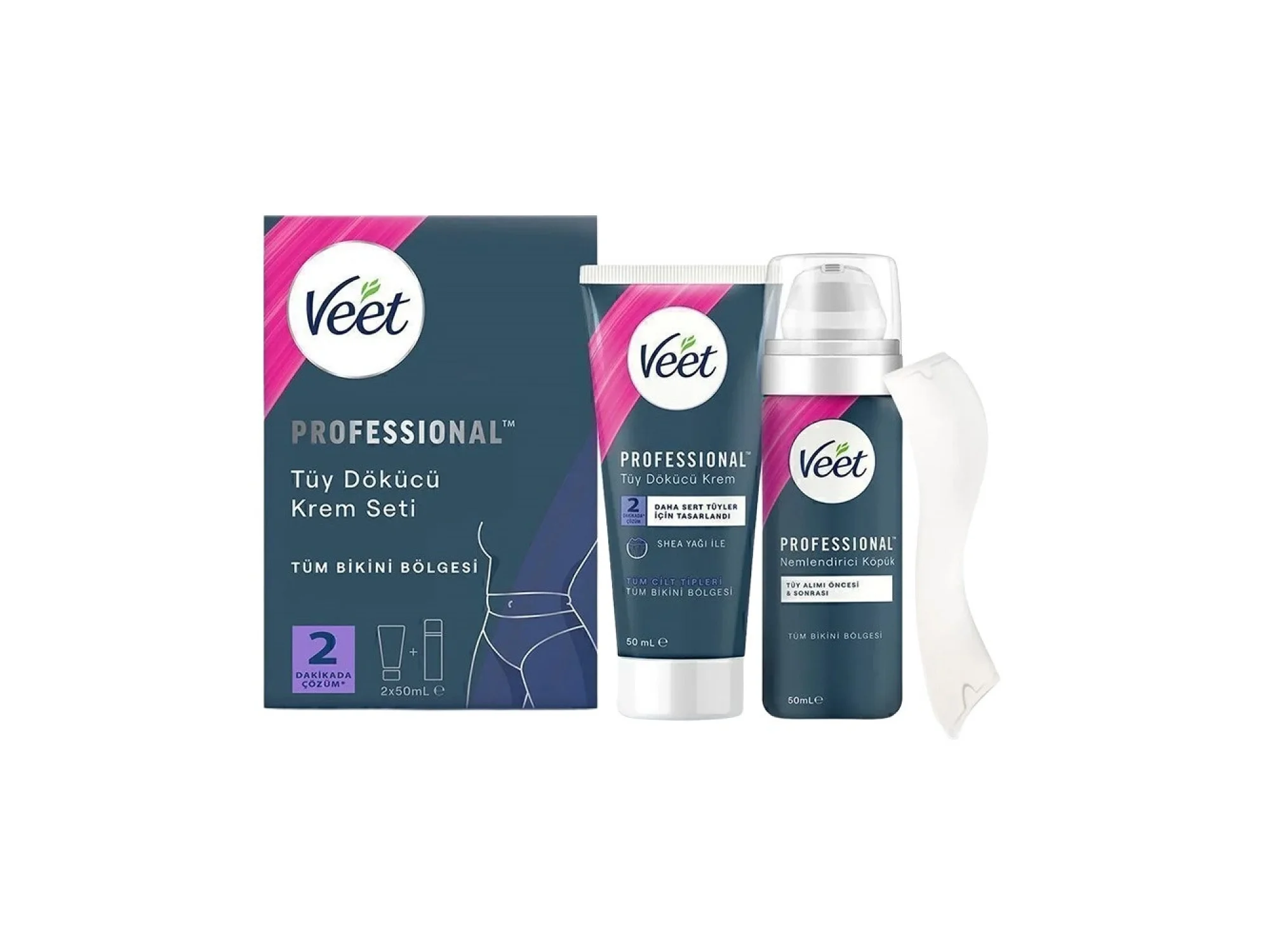 Veet Professional Bikini Bölgesi Tüy Dökücü Krem Seti 50 + 50 ml
